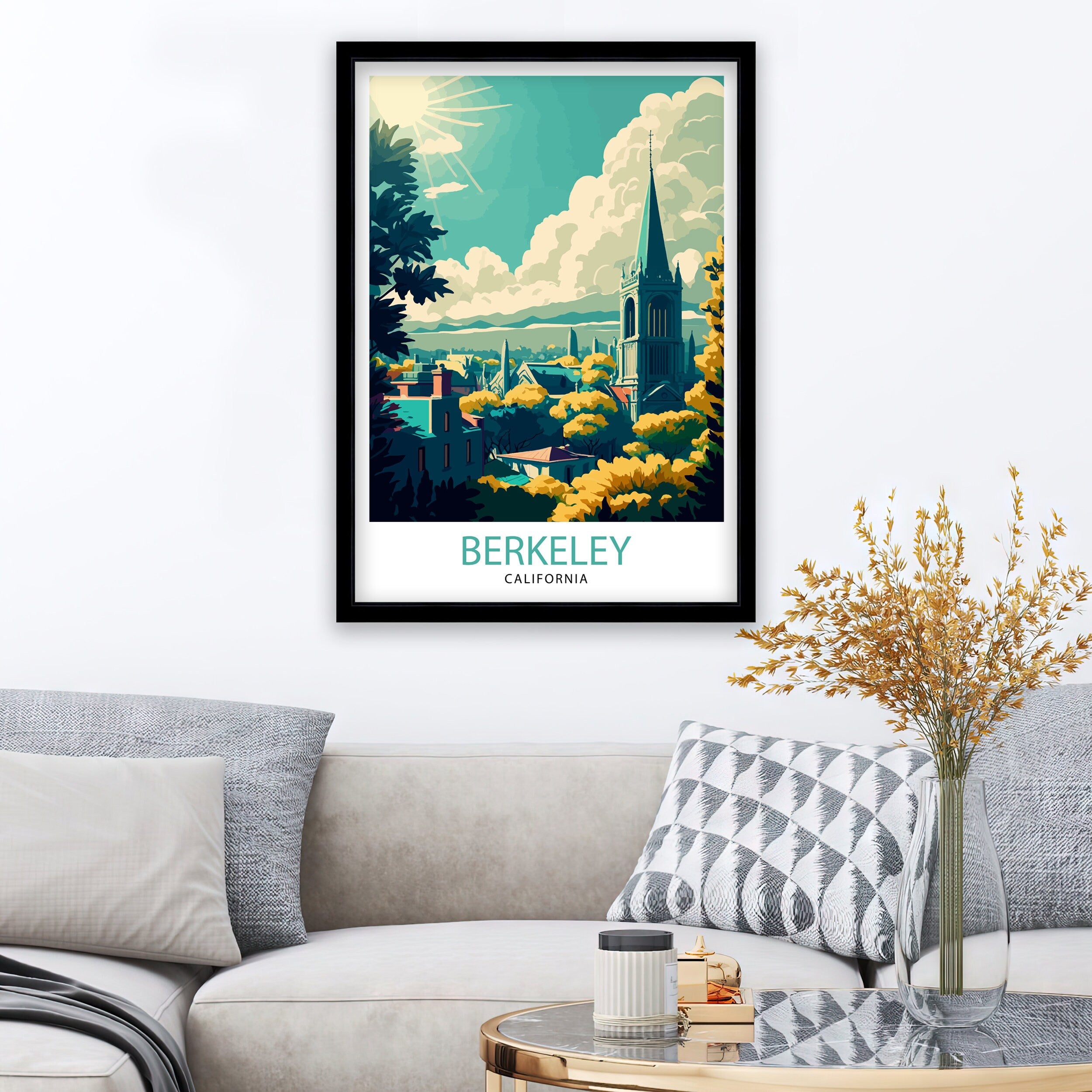 Berkeley California Travel Print| Berkeley Wall Art Berkeley Poster California Travel Print Travel Gift | Home Decor
