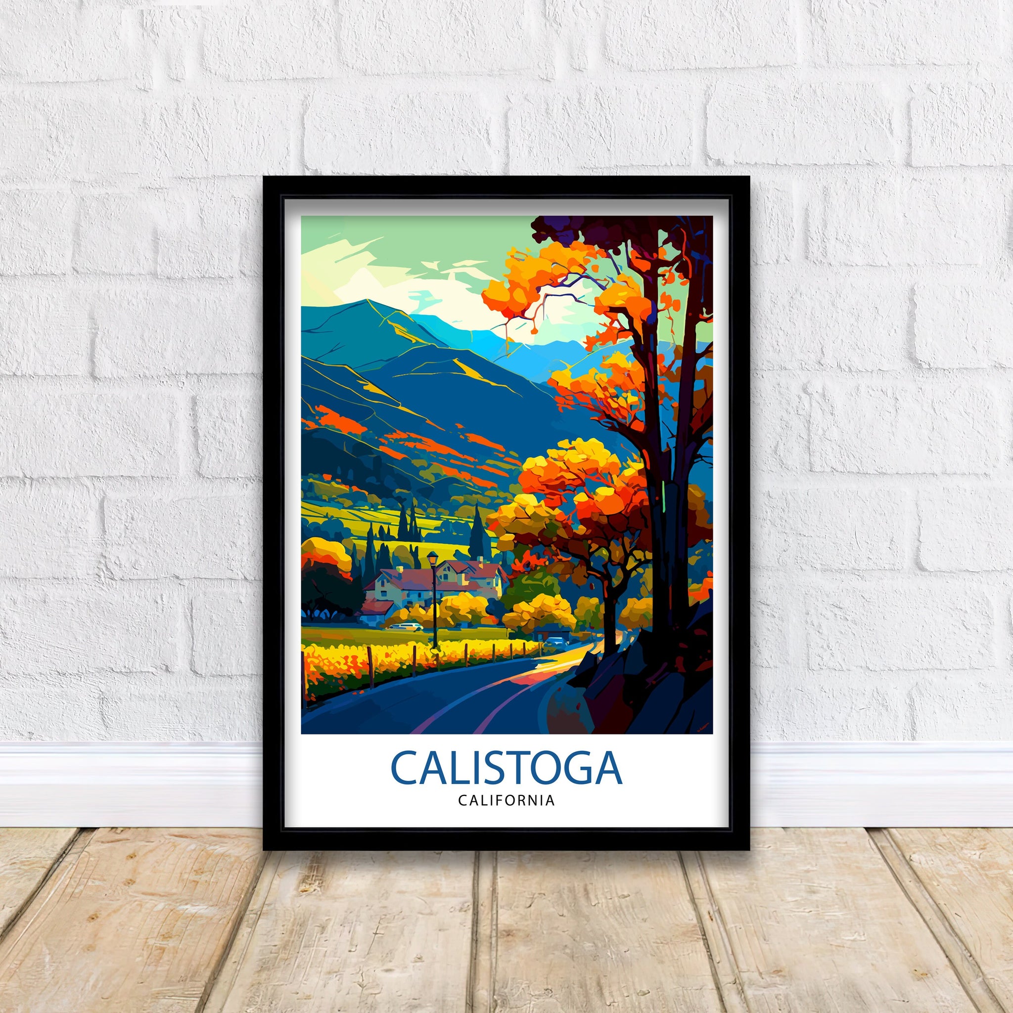 Calistoga California Travel Print| Calistoga Wall Decor Calistoga Home Living Decor Calistoga California Illustration Travel Poster Gift
