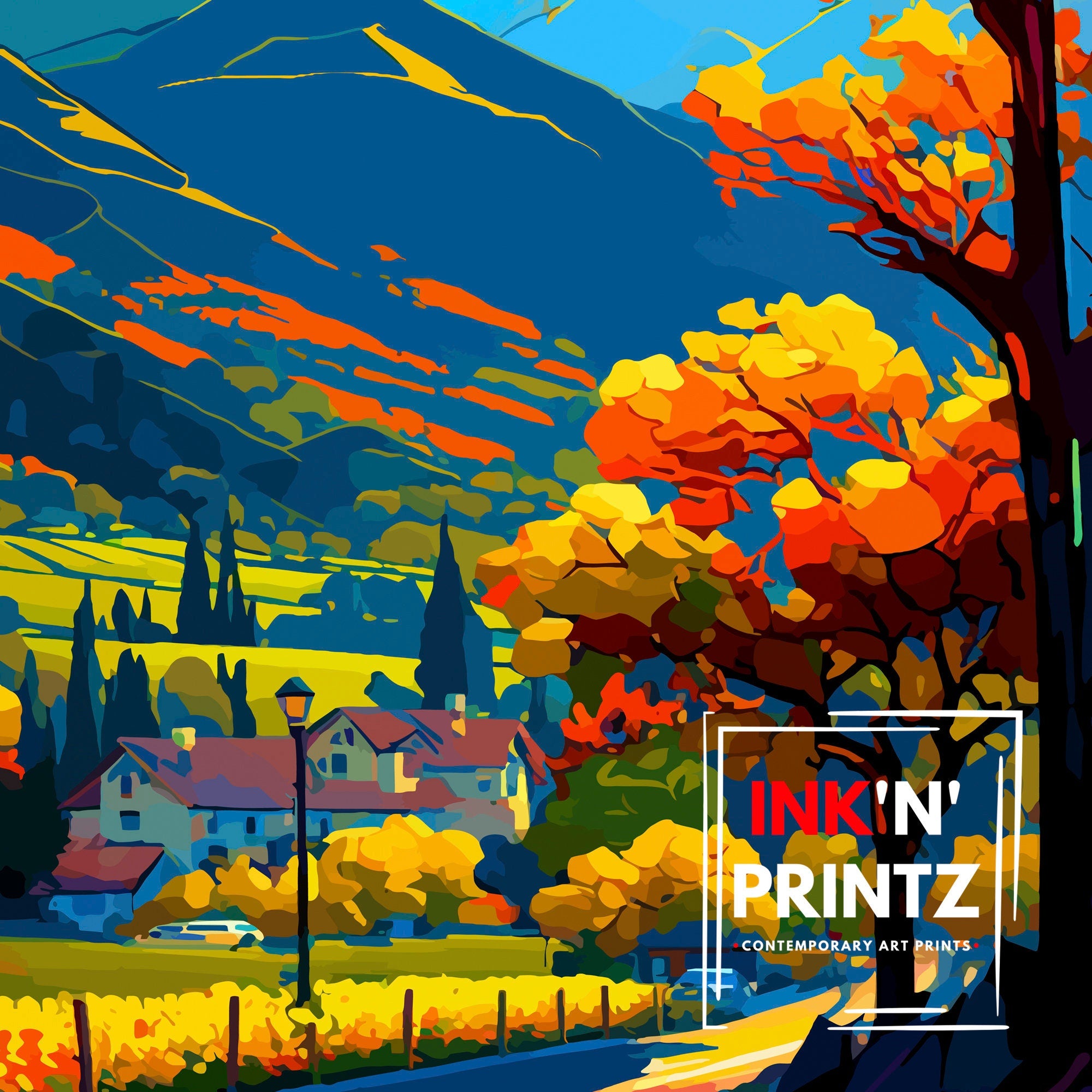 Calistoga California Travel Print| Calistoga Wall Decor Calistoga Home Living Decor Calistoga California Illustration Travel Poster Gift