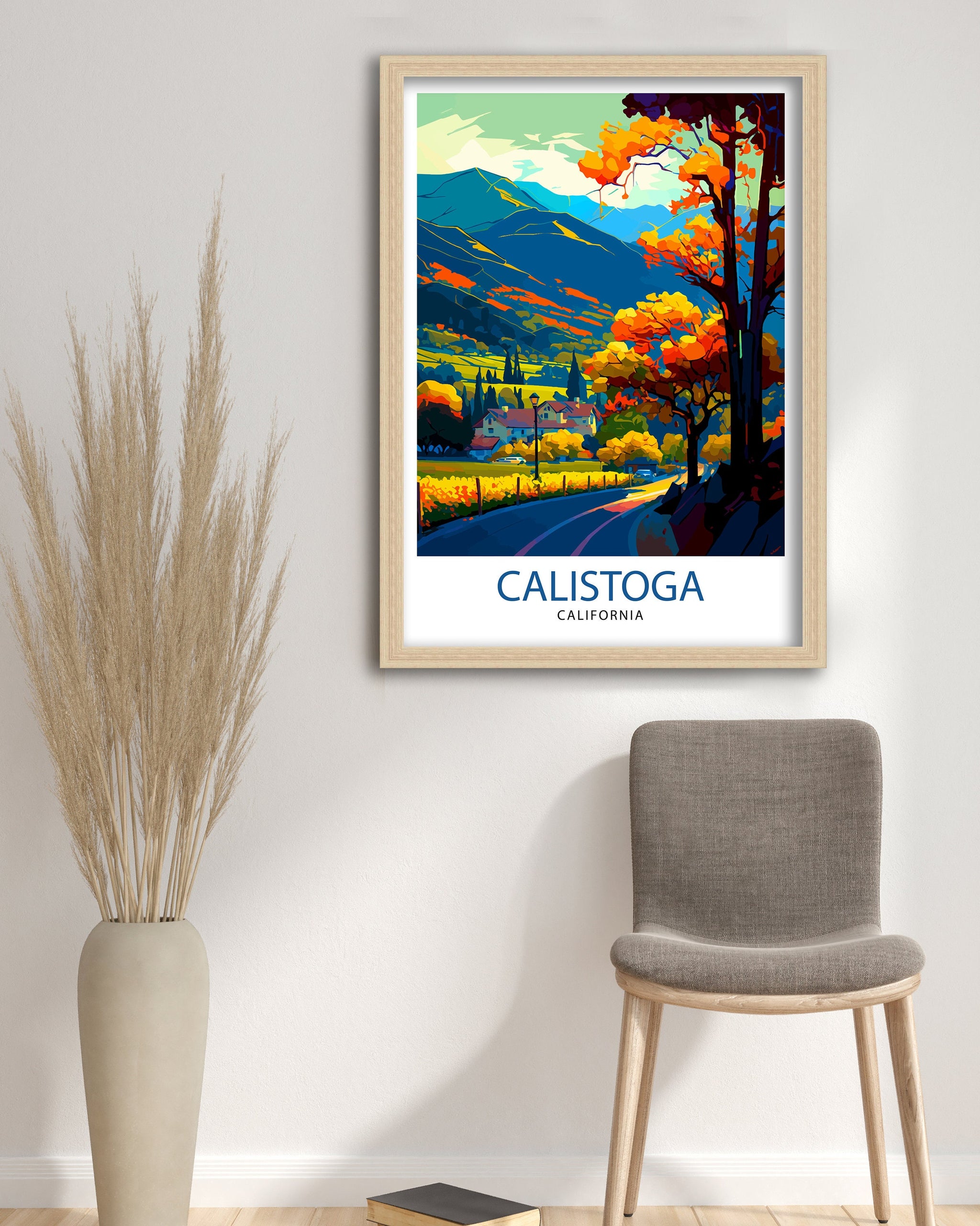 Calistoga California Travel Print| Calistoga Wall Decor Calistoga Home Living Decor Calistoga California Illustration Travel Poster Gift