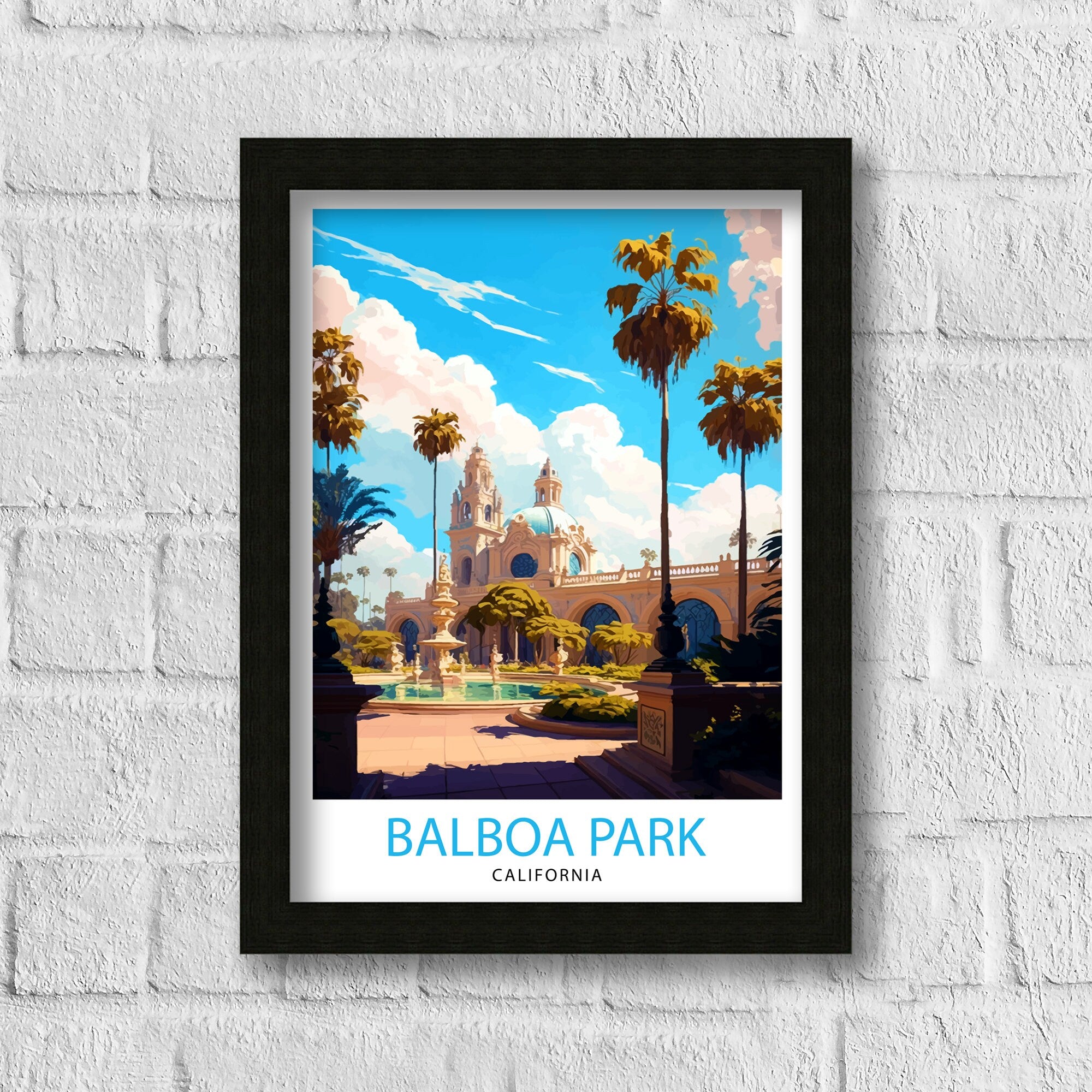Balboa Park California Travel Print| Balboa Park Wall Art California Home Decor Balboa Park Illustration Travel Poster Gift