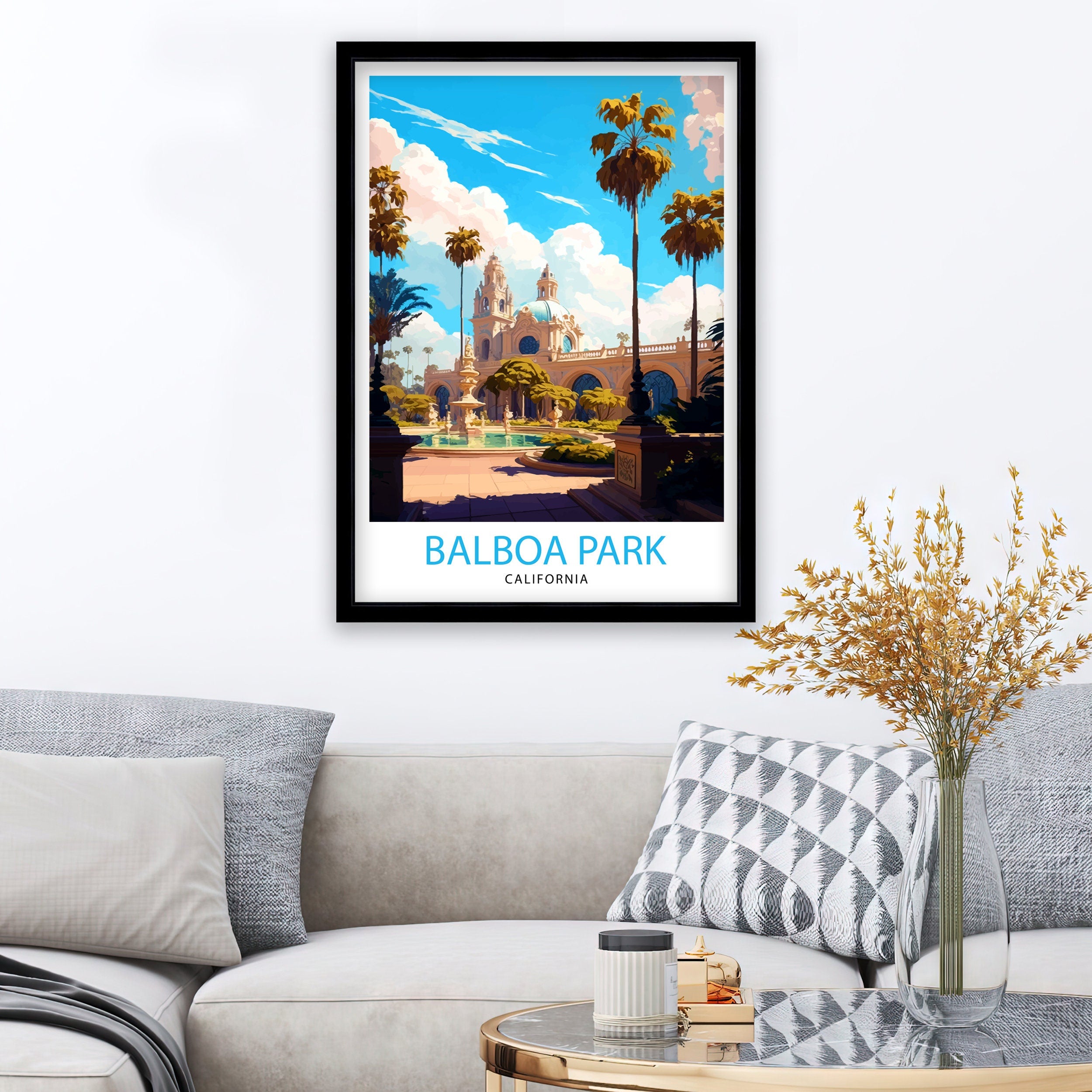 Balboa Park California Travel Print| Balboa Park Wall Art California Home Decor Balboa Park Illustration Travel Poster Gift
