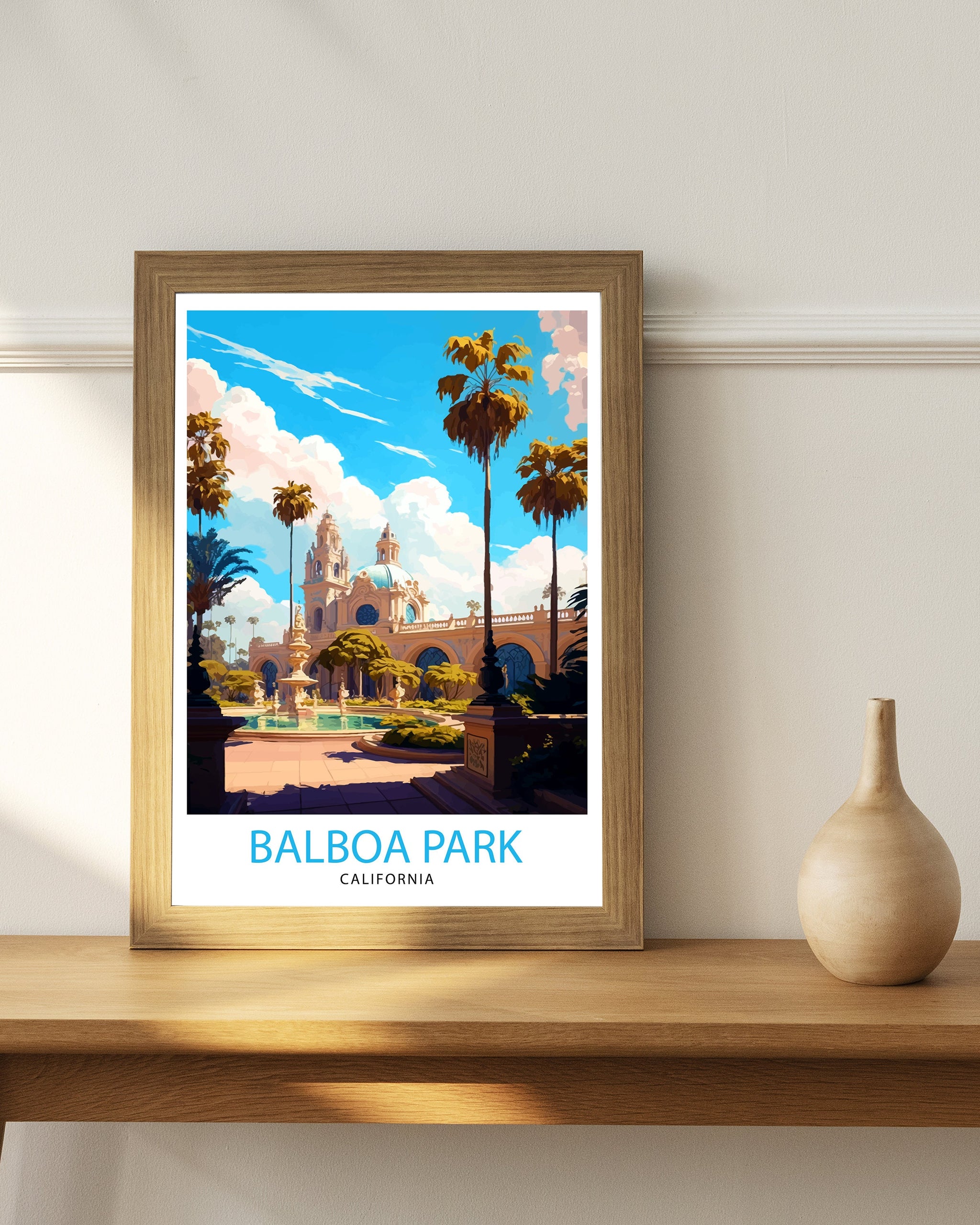 Balboa Park California Travel Print| Balboa Park Wall Art California Home Decor Balboa Park Illustration Travel Poster Gift