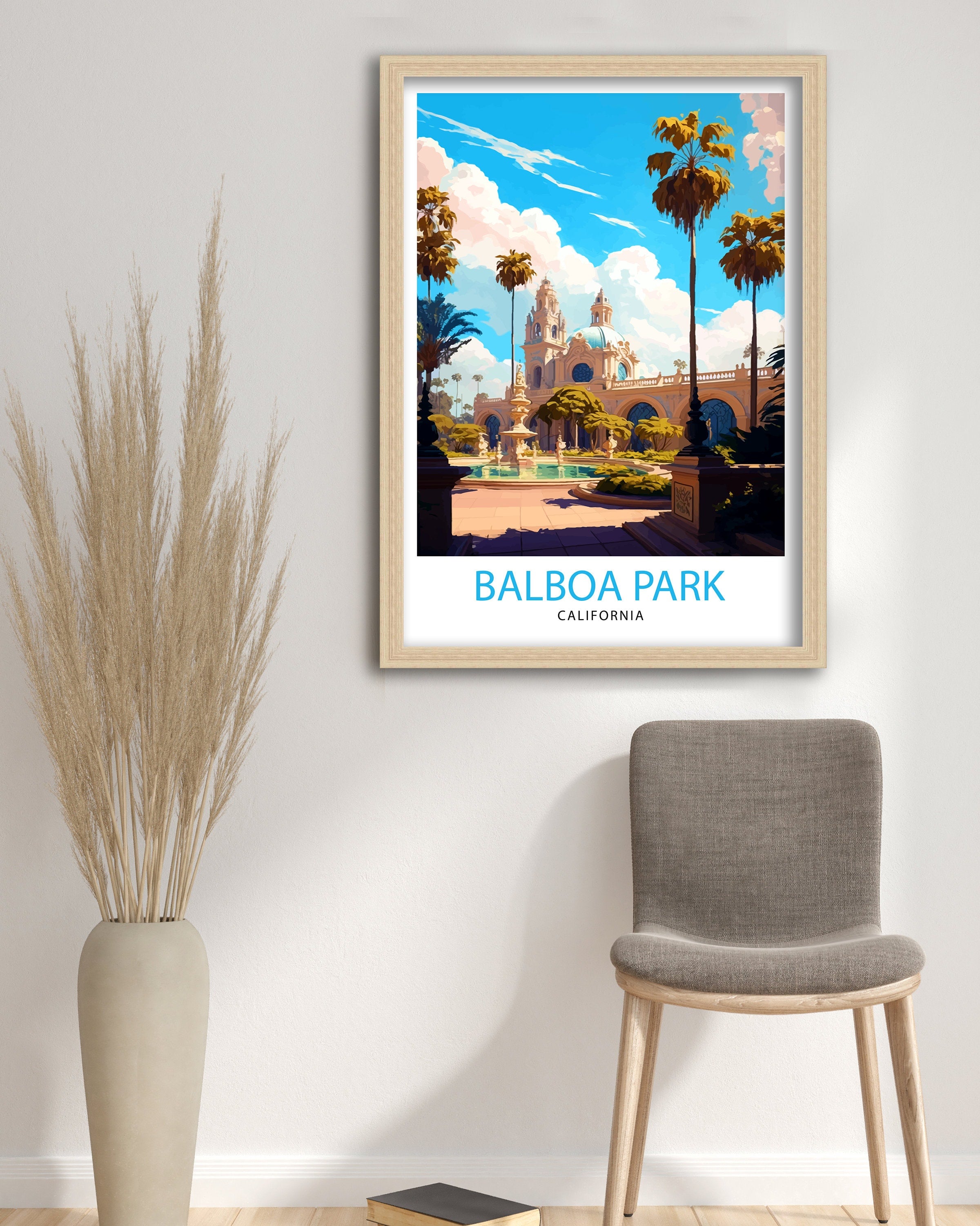Balboa Park California Travel Print| Balboa Park Wall Art California Home Decor Balboa Park Illustration Travel Poster Gift