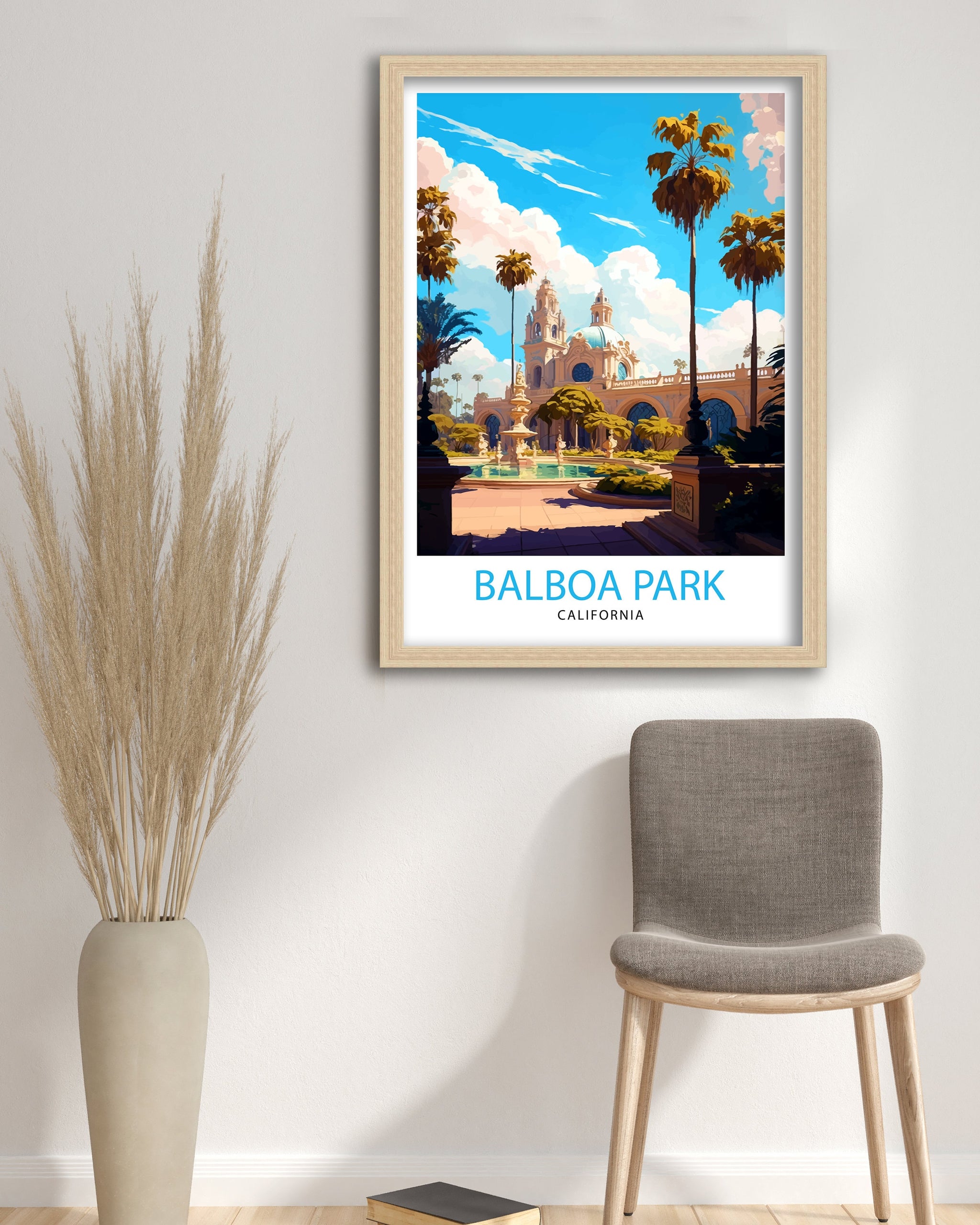 Balboa Park California Travel Print| Balboa Park Wall Art California Home Decor Balboa Park Illustration Travel Poster Gift
