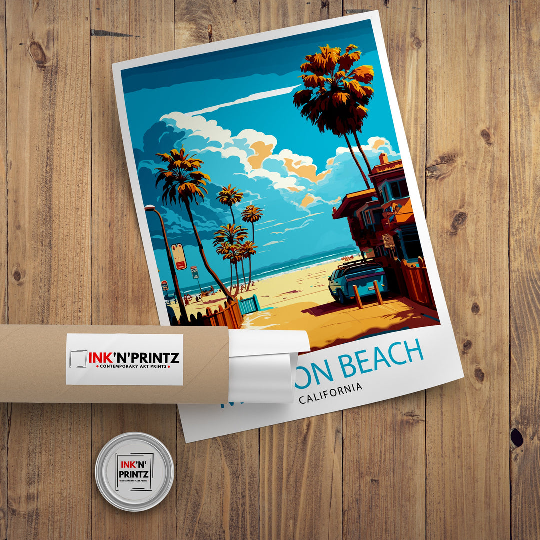 Mission Beach California Travel Poster