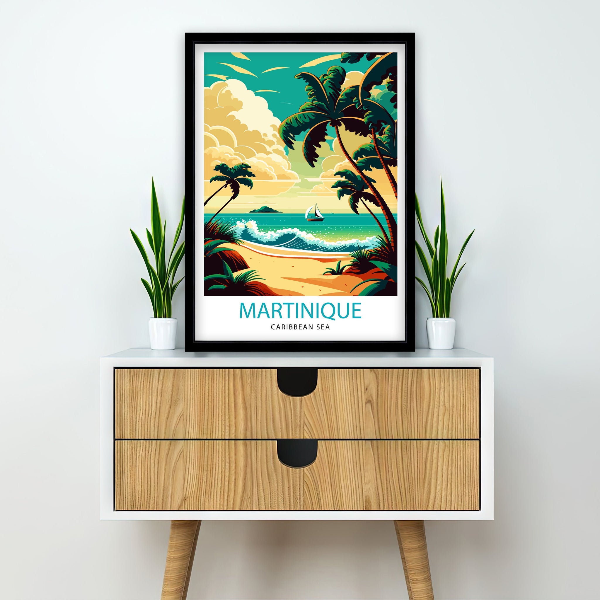 Martinique Travel Print Martinique Wall Art Martinique Poster Martinique Illustration Martinique Travel Decor Martinique Gift Martinique