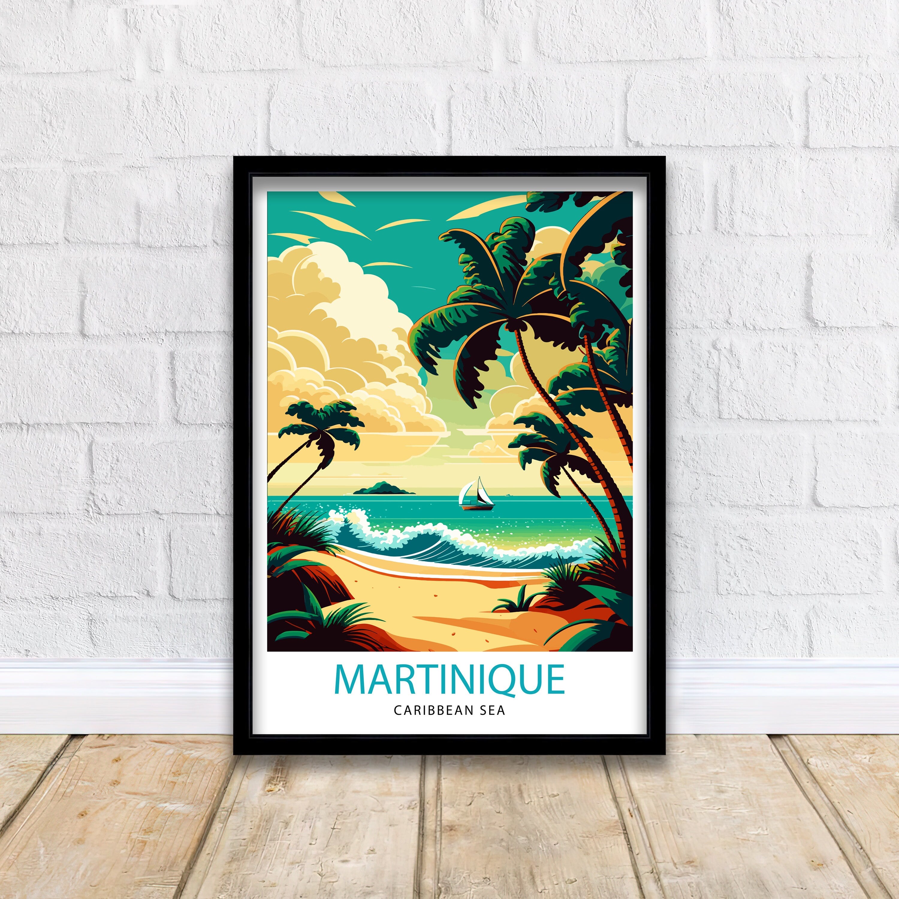 Martinique Travel Print Martinique Wall Art Martinique Poster Martinique Illustration Martinique Travel Decor Martinique Gift Martinique