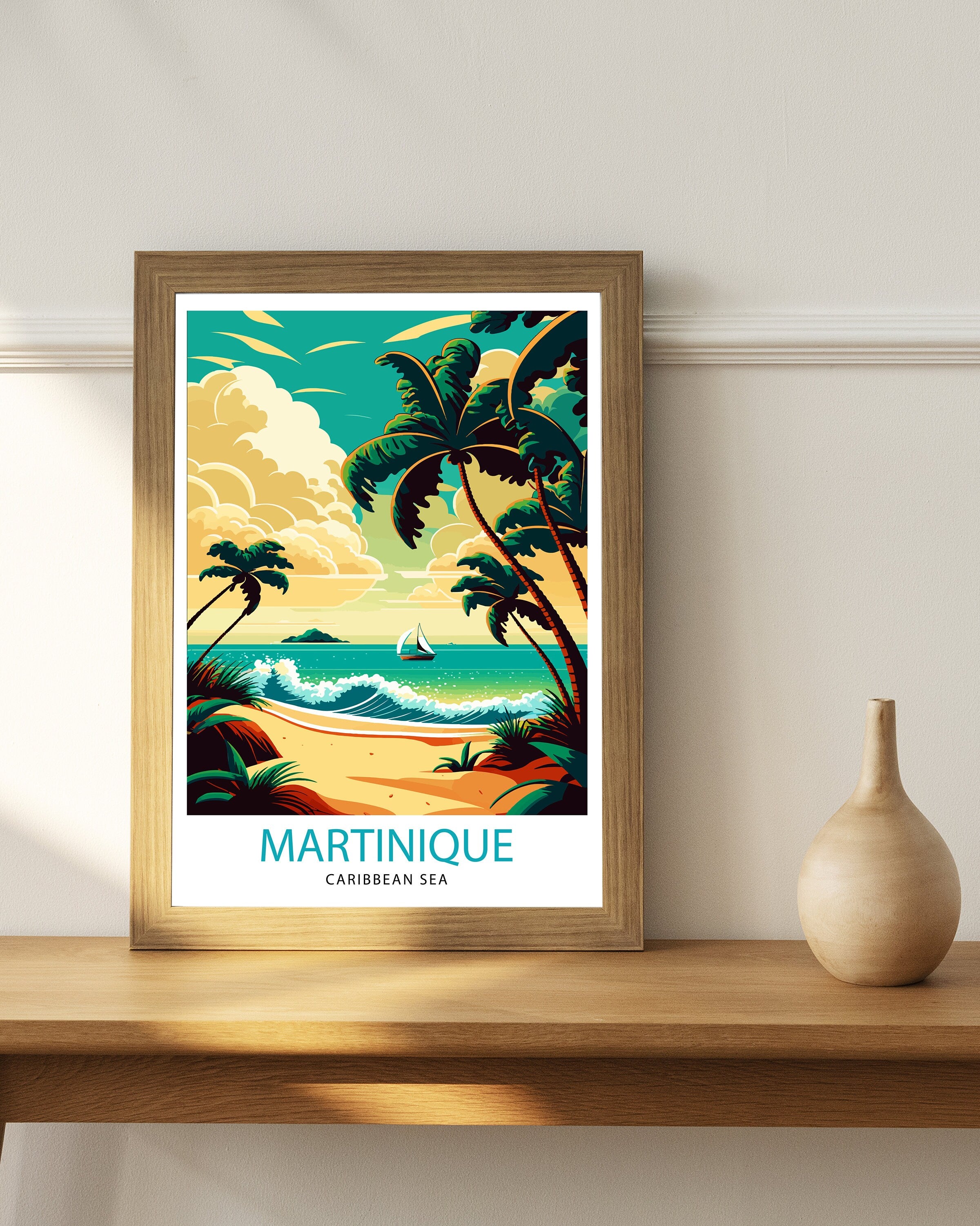 Martinique Travel Print Martinique Wall Art Martinique Poster Martinique Illustration Martinique Travel Decor Martinique Gift Martinique