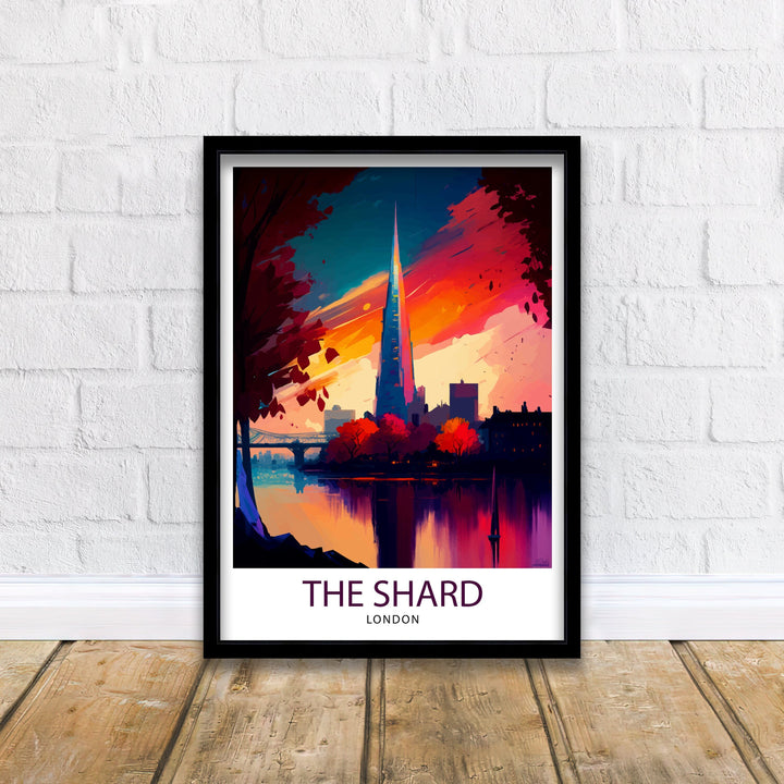 The Shard London Travel Poster London Wall Art London Home Decor The Shard Illustration Travel Poster Gift for London England Home Decor