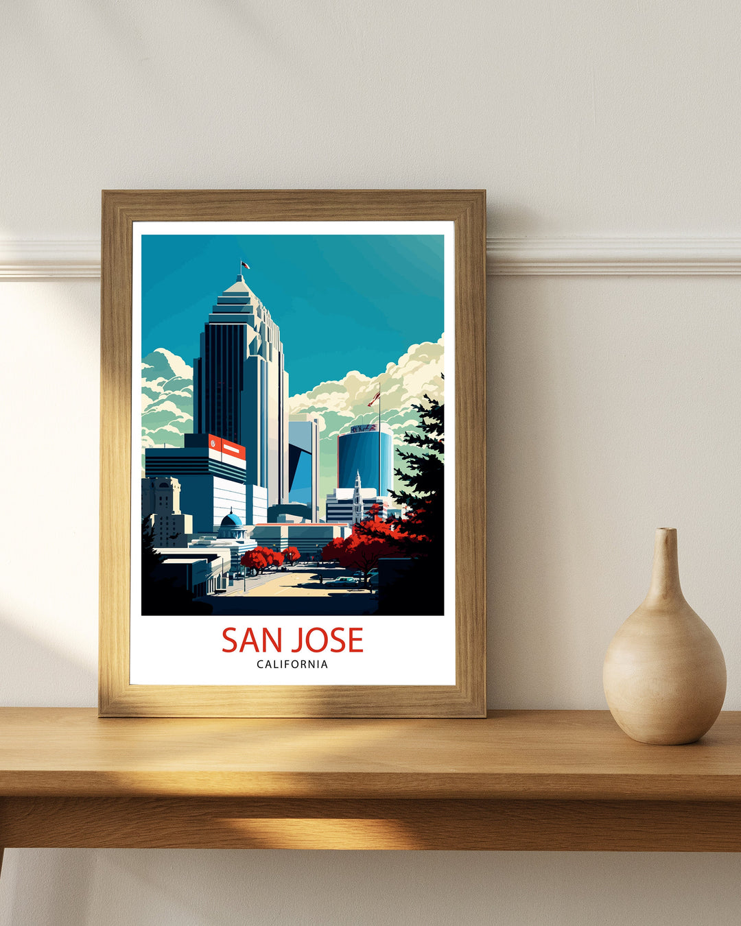 San Jose Travel Print| San Jose Wall Art San Jose California Illustration San Jose Travel Poster San Jose Home Decor San Jose Gift