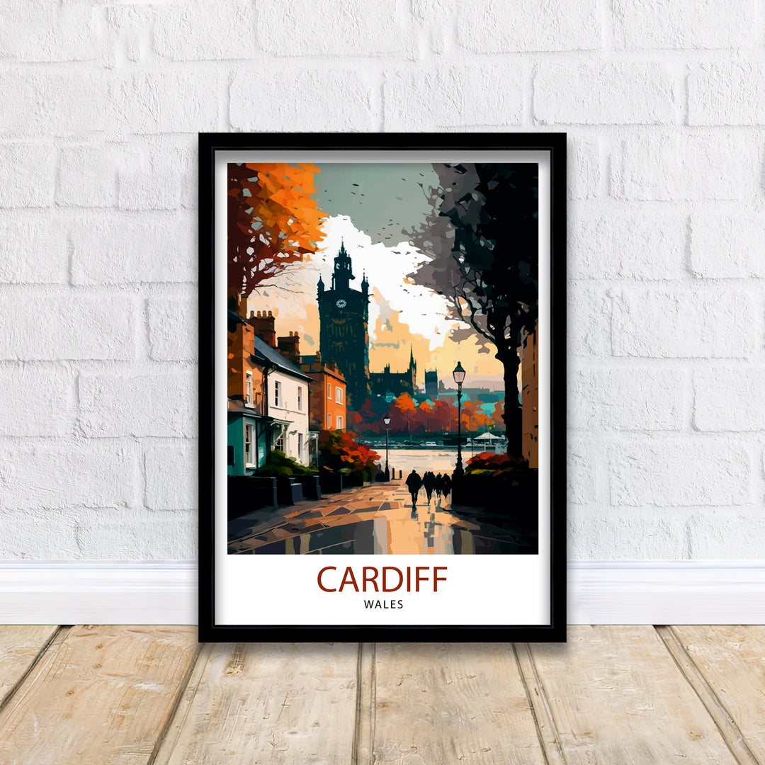 Cardiff Travel Poster Wall Decor for Cardiff UK Cardiff Travel Poster Illustration Gift for Cardiff Lovers Cardiff Home Decor