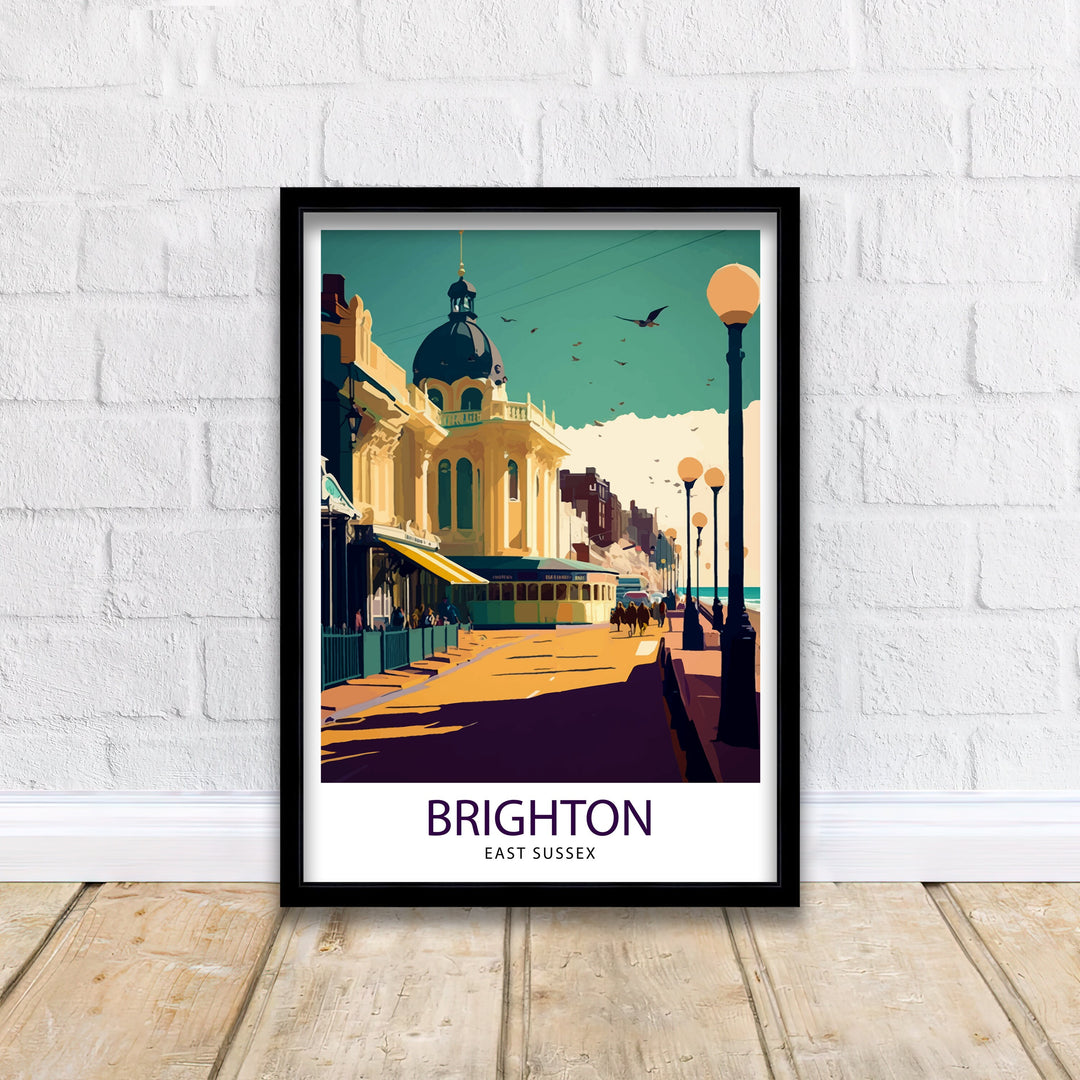 Brighton Travel Poster Brighton Wall Art Brighton Decor Brighton England Illustration Travel Poster Brighton Gift England Home Decor