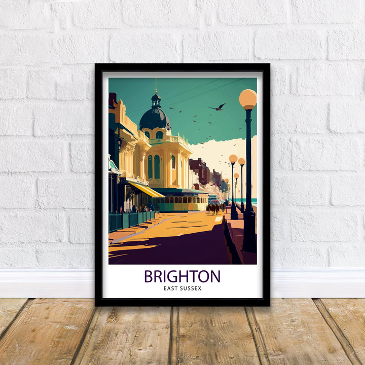 Brighton Travel Poster Brighton Wall Art Brighton Decor Brighton England Illustration Travel Poster Brighton Gift England Home Decor