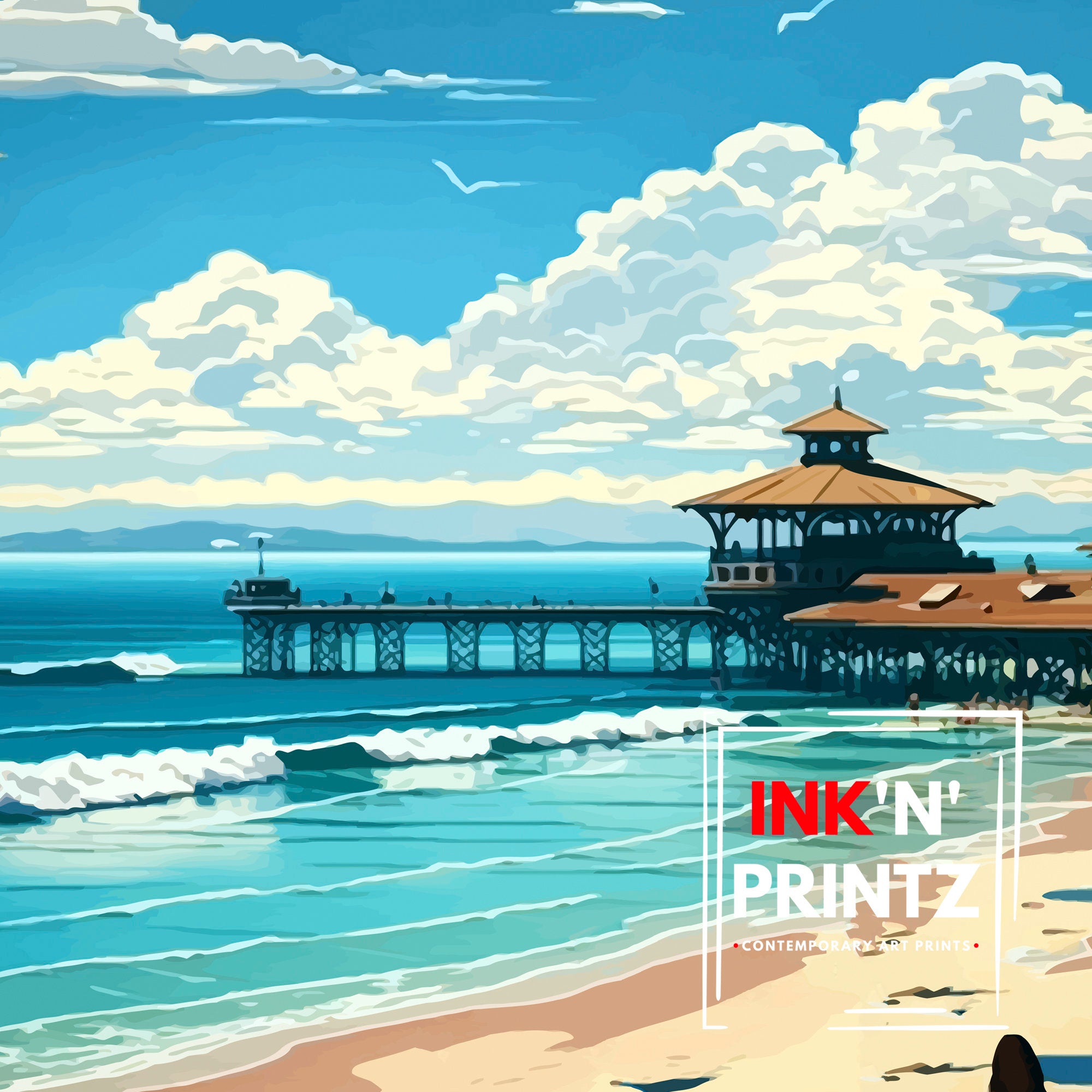 San Clemente California Travel Print| San Clemente Wall Decor San Clemente Home Living Decor San Clemente Illustration Travel Poster Gift
