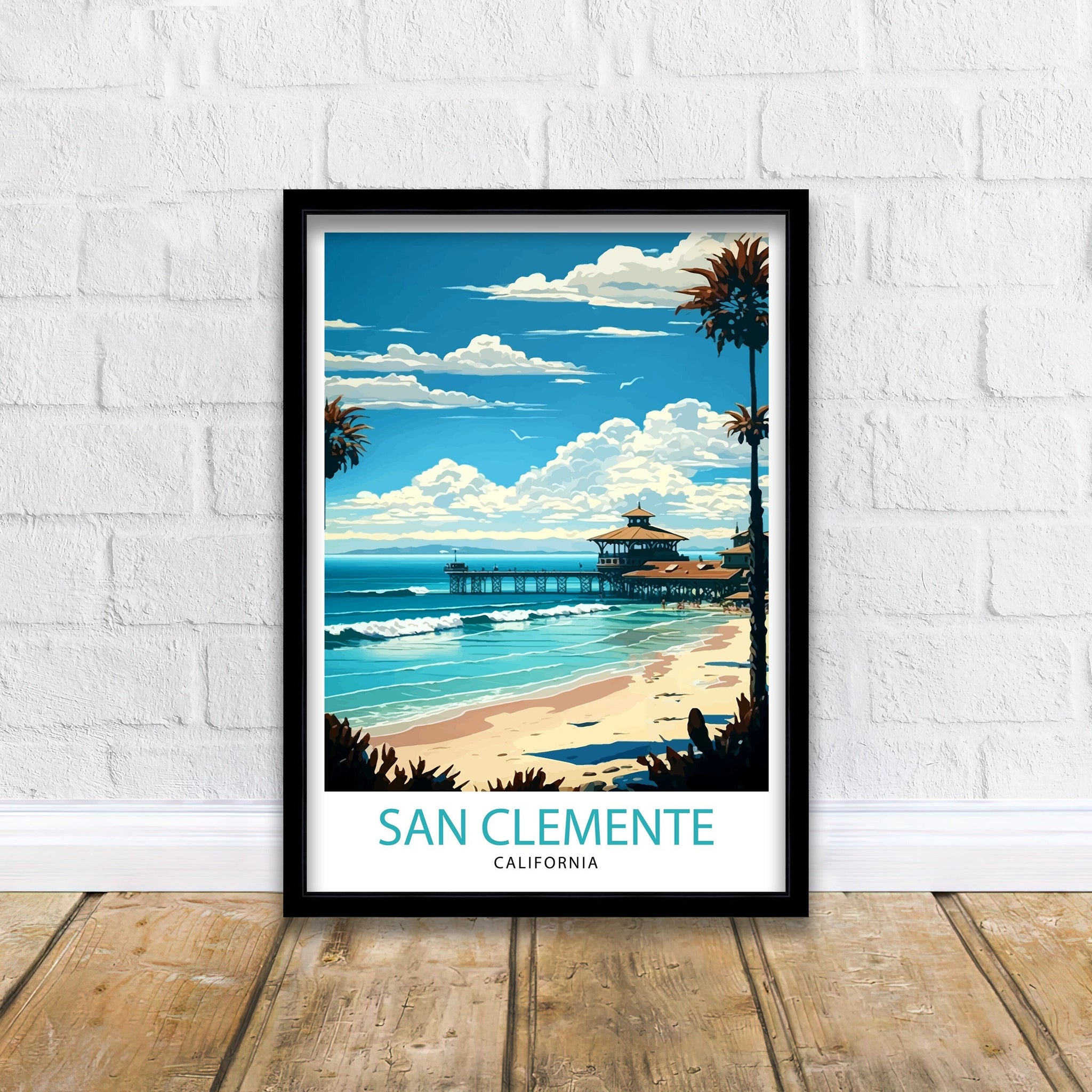 San Clemente California Travel Print| San Clemente Wall Decor San Clemente Home Living Decor San Clemente Illustration Travel Poster Gift