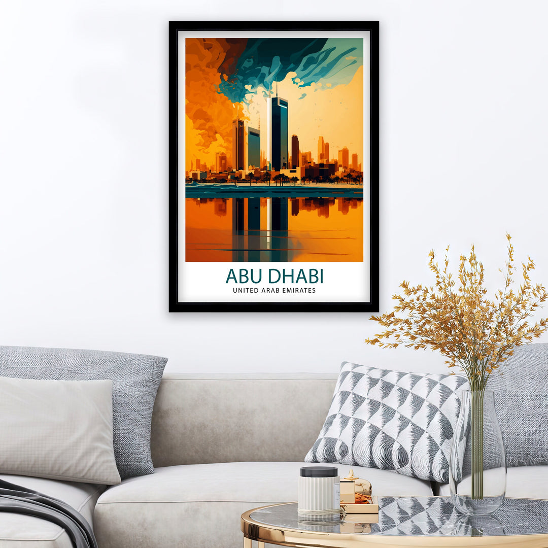 Abu Dhabi Travel Poster Abu Dhabi Wall Art Abu Dhabi Decor Abu Dhabi Illustration Travel Poster Gift For Abu Dhabi UAE Home Decor