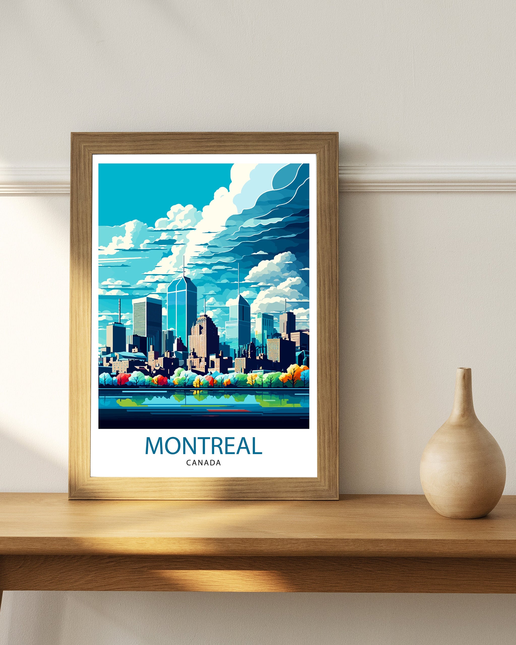 Montreal Skyline Art Print, Canada Travel Poster