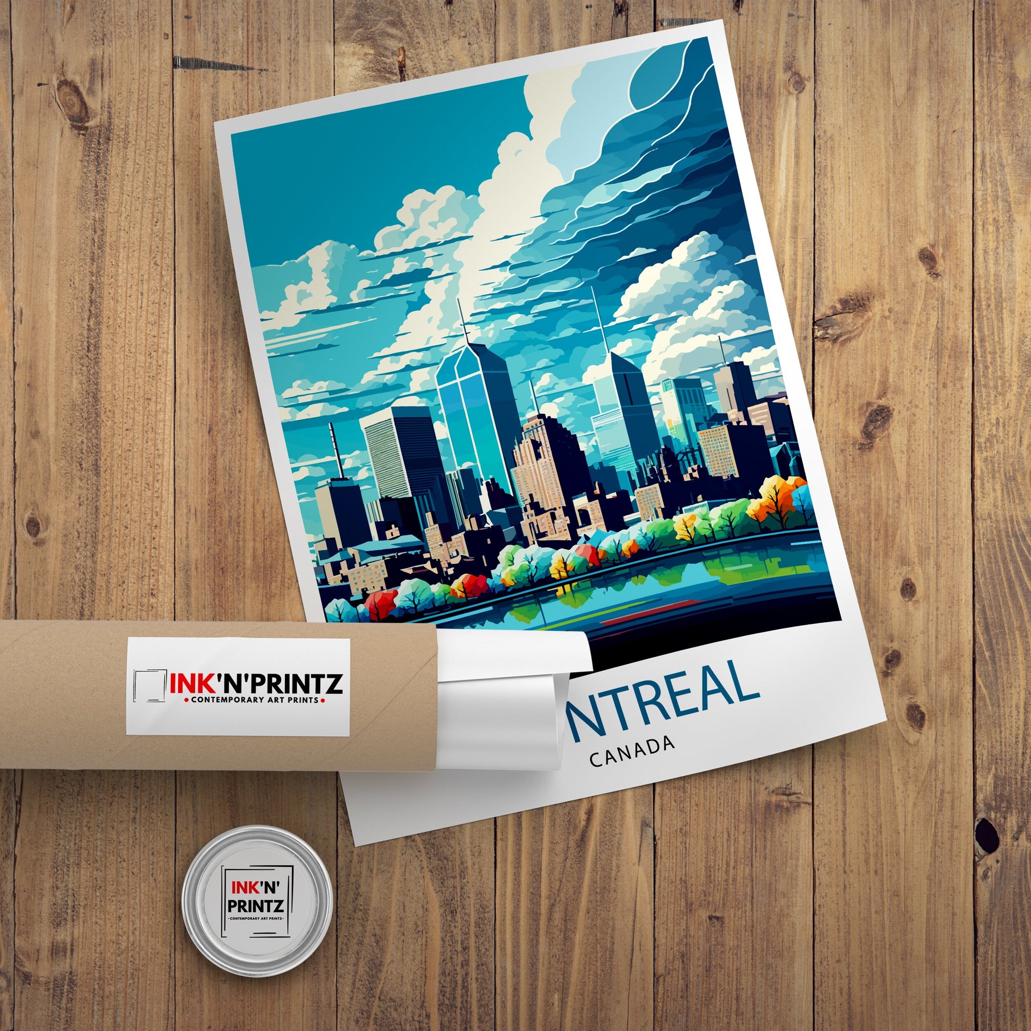 Montreal Skyline Art Print, Canada Travel Poster