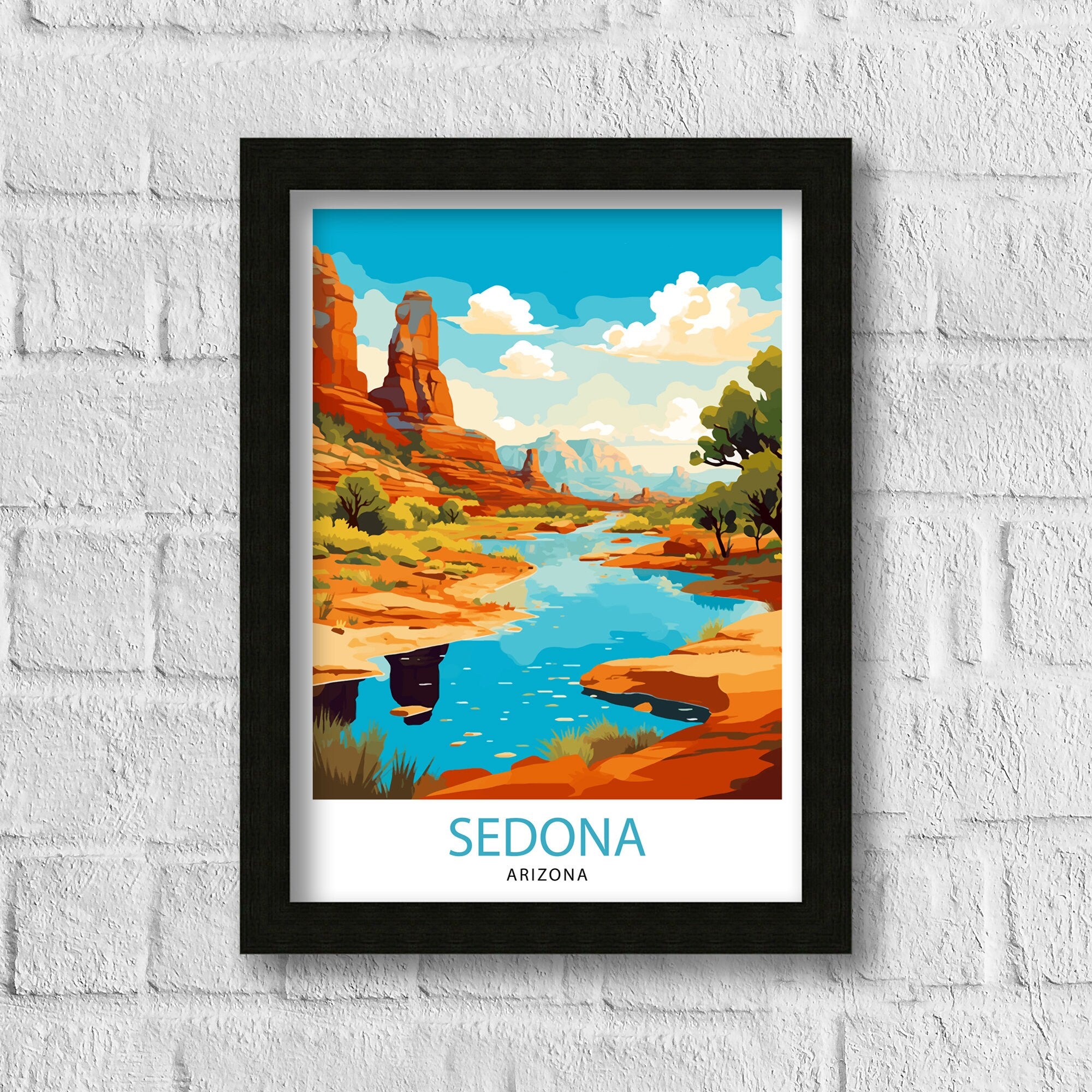 Sedona Arizona Travel Print| Sedona Wall Decor Sedona Home Living Decor Sedona Illustration Travel Poster Gift For Sedona Arizona Home Decor
