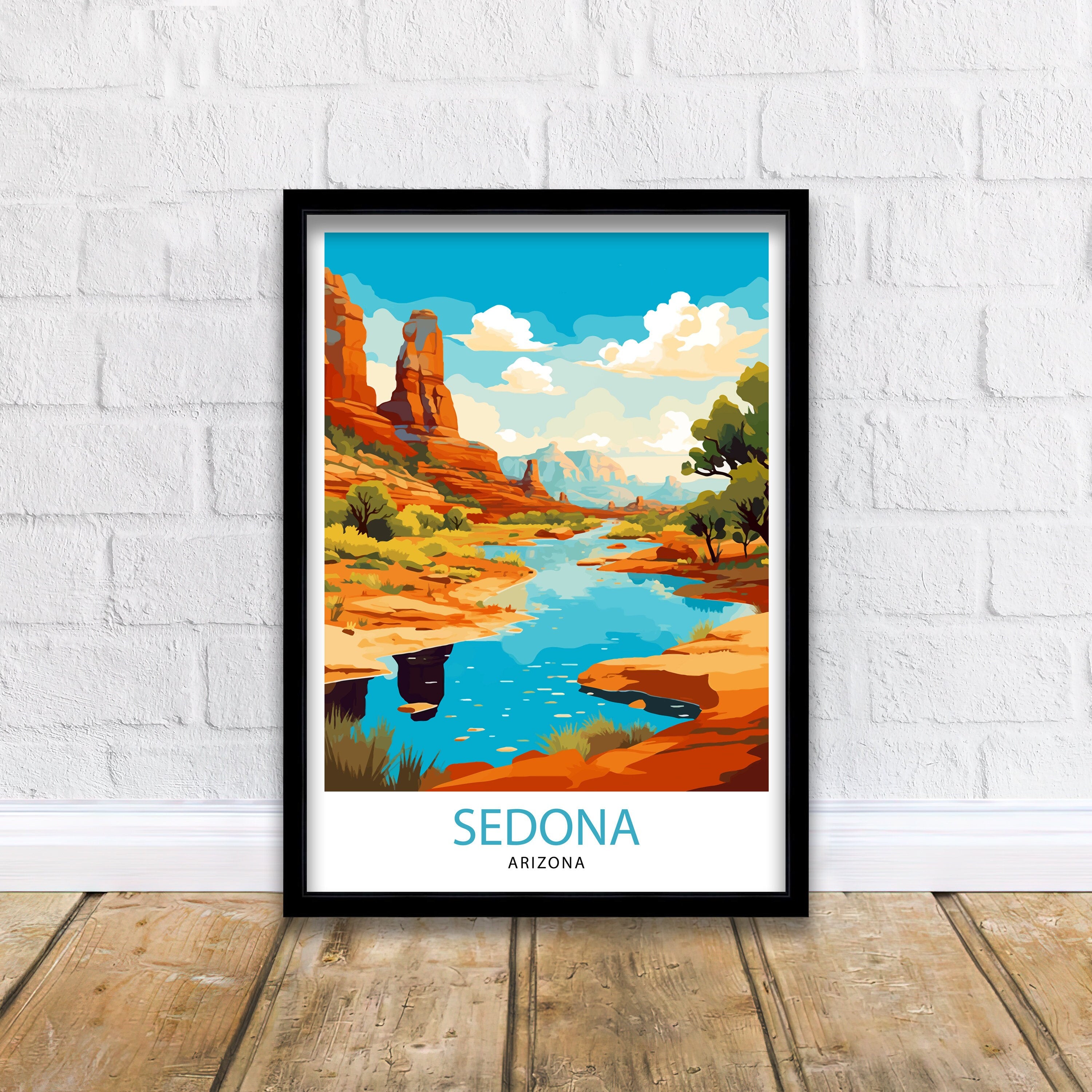 Sedona Arizona Travel Print| Sedona Wall Decor Sedona Home Living Decor Sedona Illustration Travel Poster Gift For Sedona Arizona Home Decor