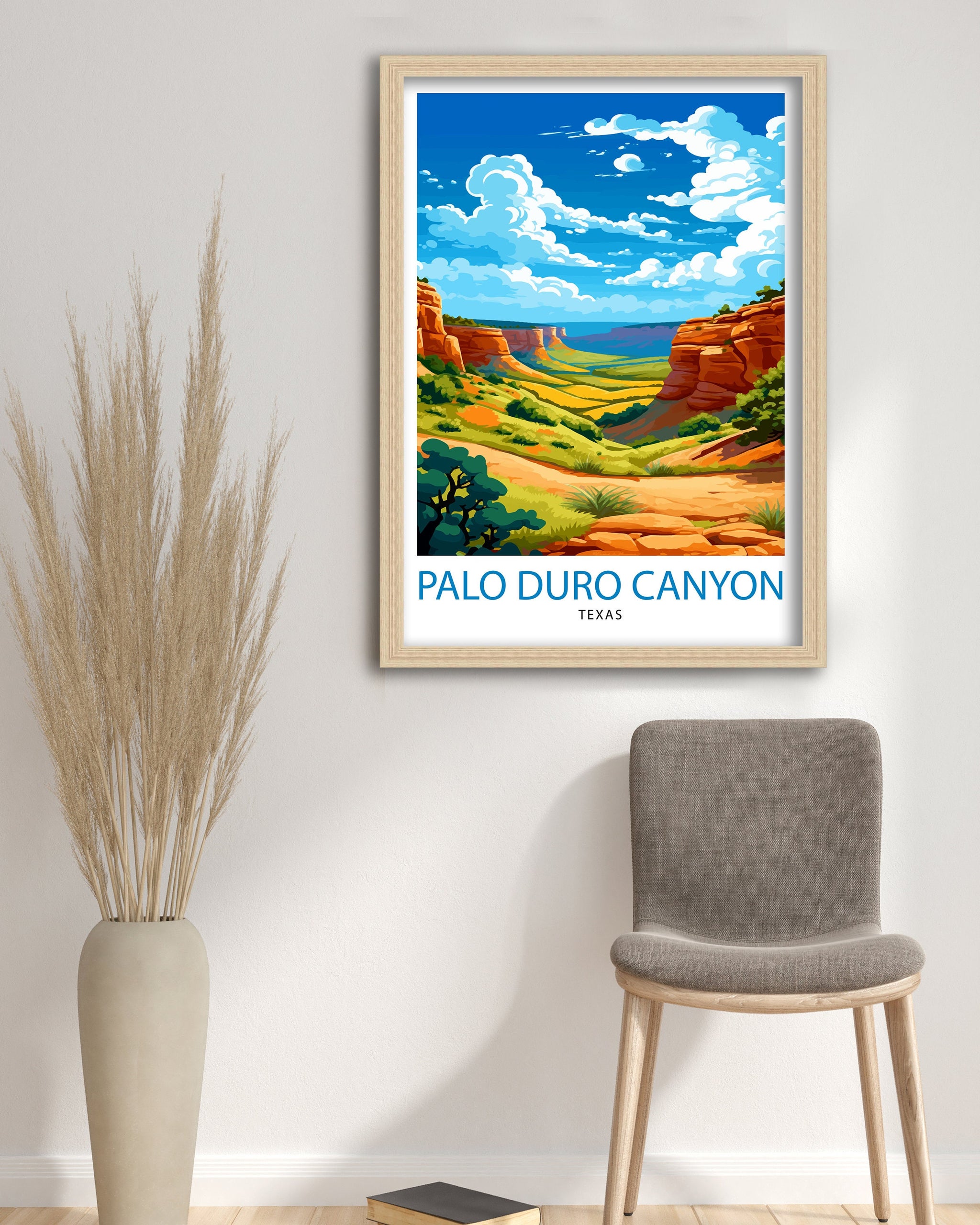 Palo Duro Canyon Texas Travel Print| Texas Wall Art Texas Home Decor Travel Poster Gift Texas Illustration