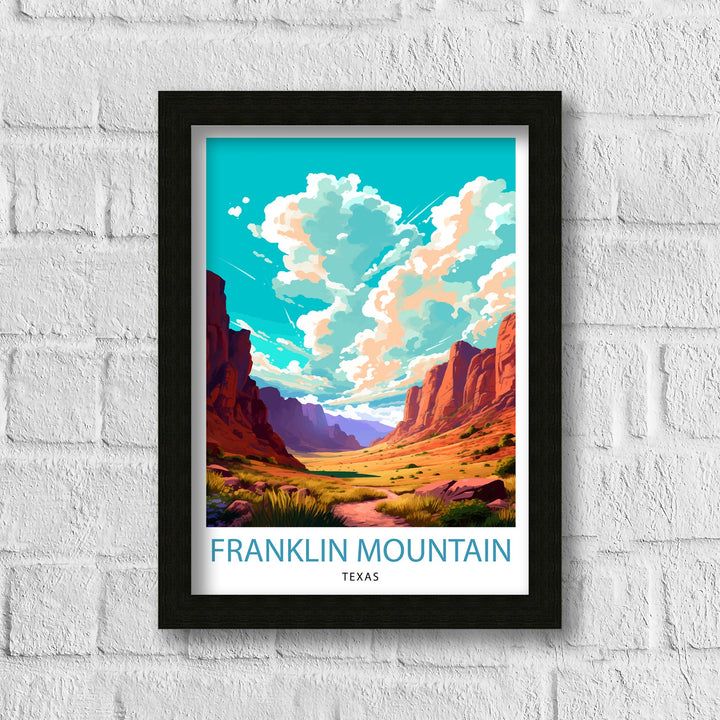 Franklin Mountain Texas Travel Poster