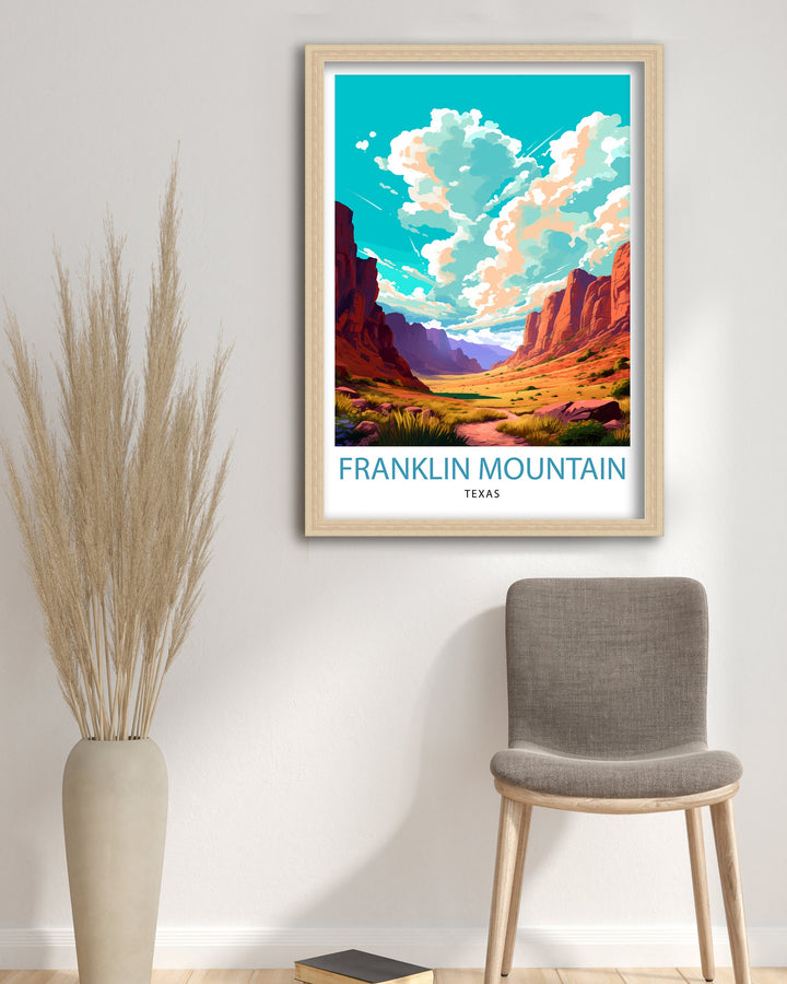 Franklin Mountain Texas Travel Poster