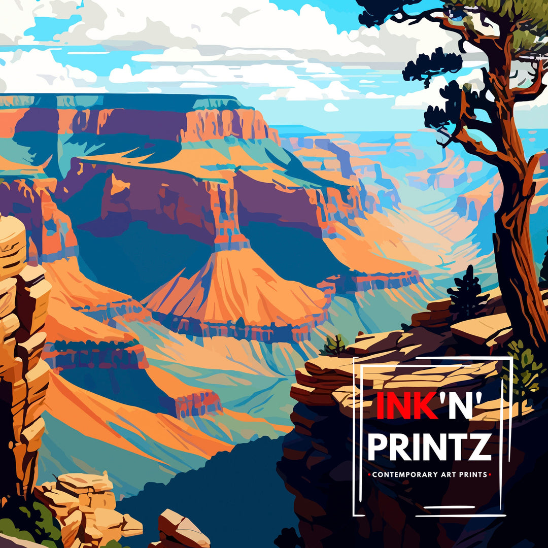 Grand Canyon Travel Poster Grand Canyon Wall Art Grand Canyon Decor Grand Canyon Illustration Travel Poster Gift For Grand Canyon