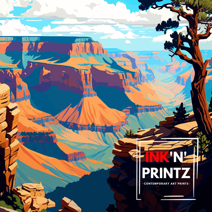 Grand Canyon Travel Poster Grand Canyon Wall Art Grand Canyon Decor Grand Canyon Illustration Travel Poster Gift For Grand Canyon