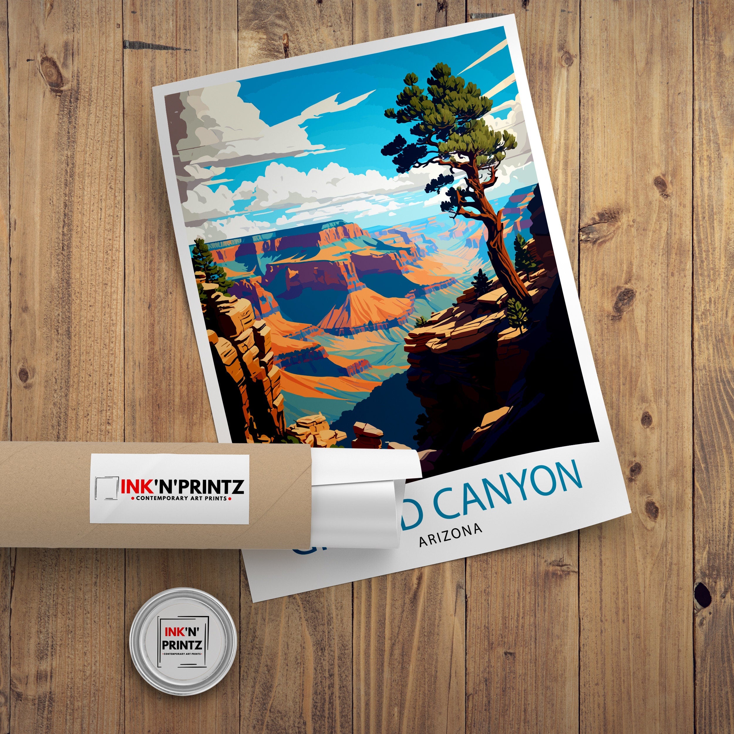 Grand Canyon Travel Print| Grand Canyon Wall Art Grand Canyon Decor Grand Canyon Illustration Travel Poster Gift For Grand Canyon