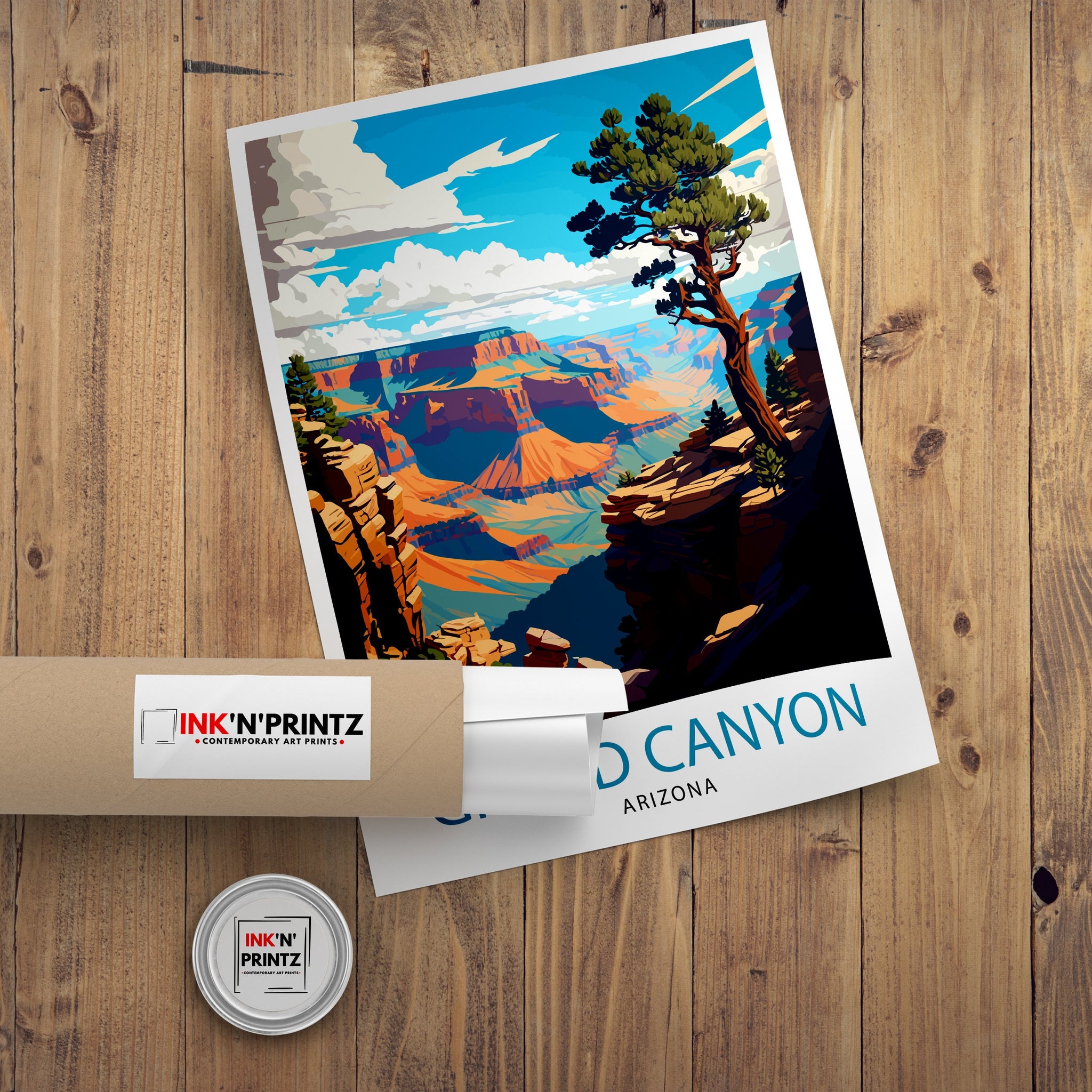 Grand Canyon Travel Print| Grand Canyon Wall Art Grand Canyon Decor Grand Canyon Illustration Travel Poster Gift For Grand Canyon