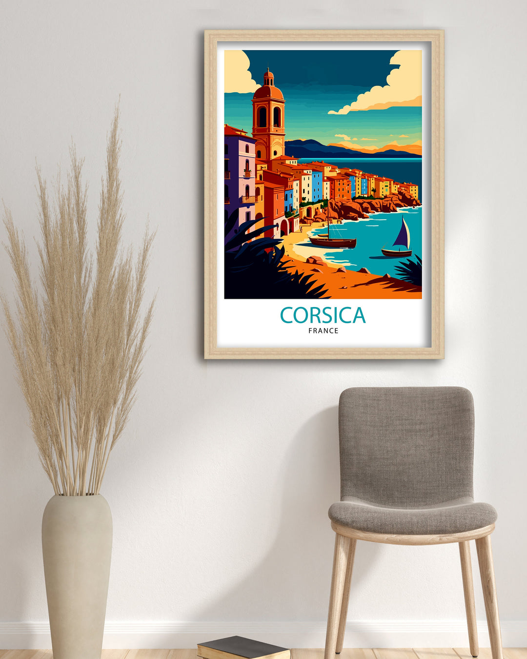 Corsica France Travel Poster Corsica Wall Art Corsica Home Decor Corsica Illustration Travel Poster Corsica Gift France Home Decor