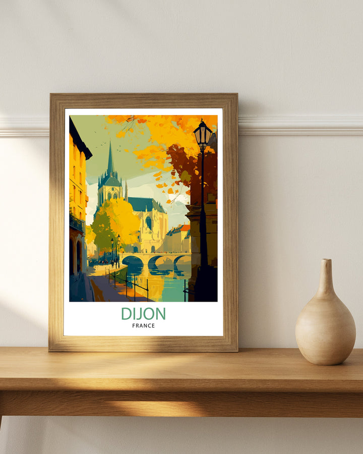 Dijon France Travel Poster Dijon Wall Art Dijon Home Decor Dijon France Illustration Travel Poster Gift For Dijon France Home Decor