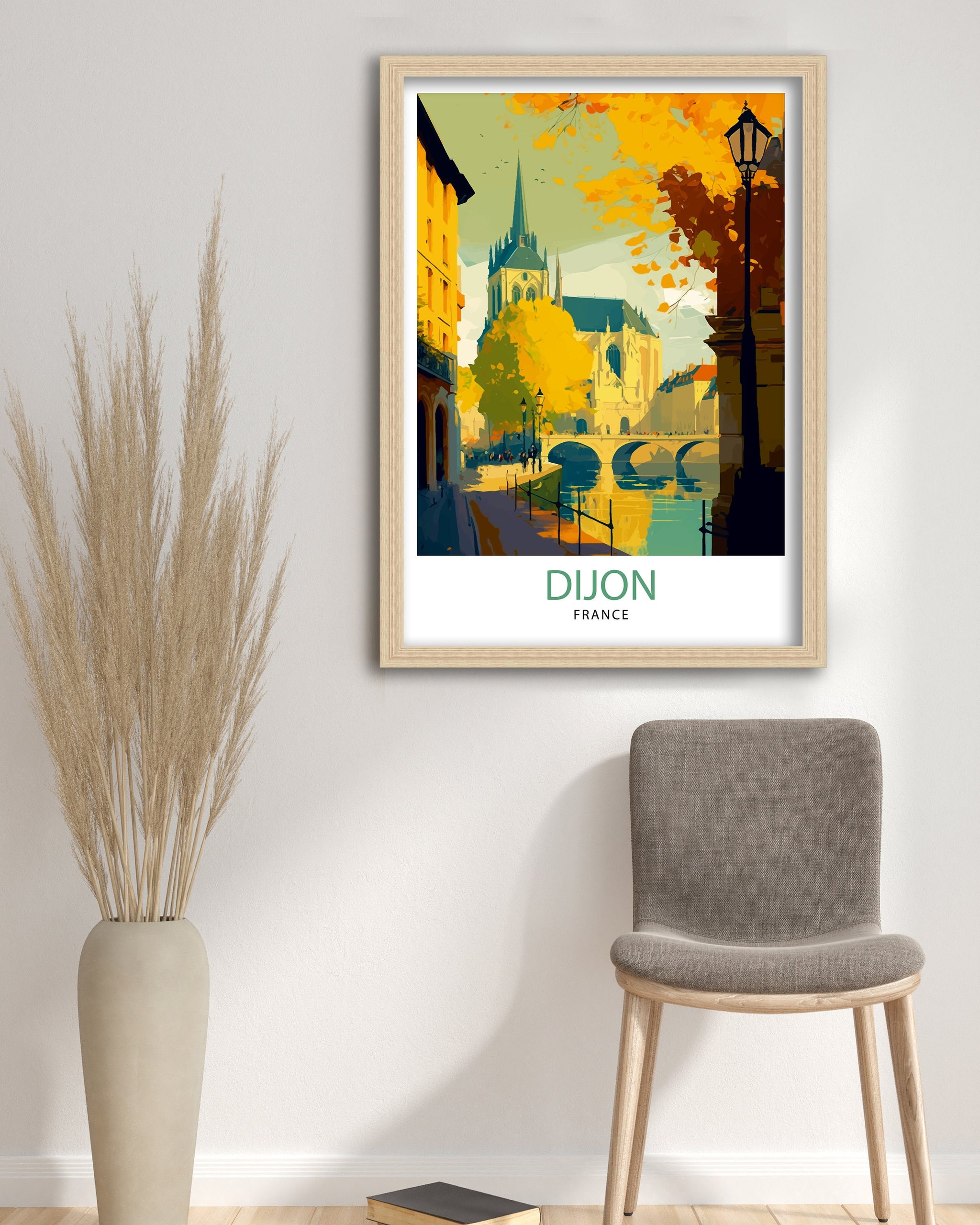 Dijon France Travel Print Dijon Wall Art Dijon Home Decor Dijon France Illustration Travel Poster Gift For Dijon France Home Decor