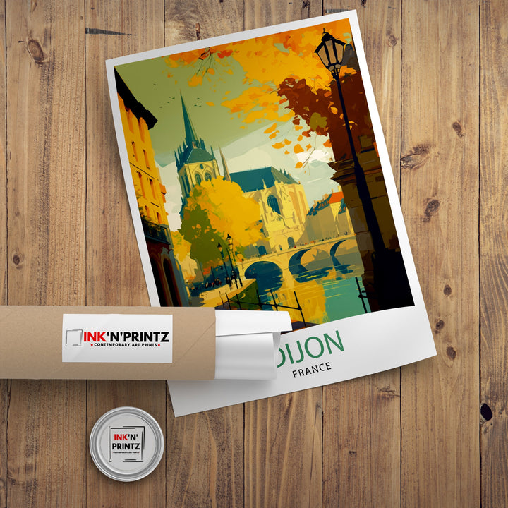 Dijon France Travel Poster Dijon Wall Art Dijon Home Decor Dijon France Illustration Travel Poster Gift For Dijon France Home Decor