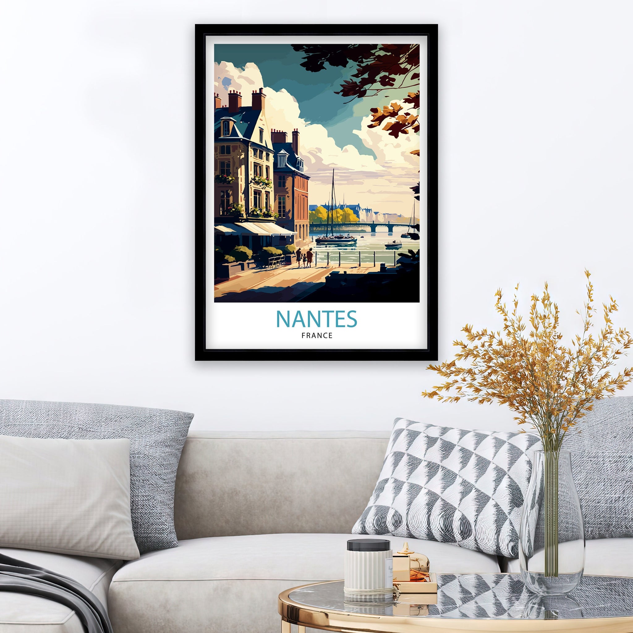 Nantes France Travel Print Nantes Wall Decor Nantes Illustration Nantes Travel Poster Gift For Nantes France Home Decor