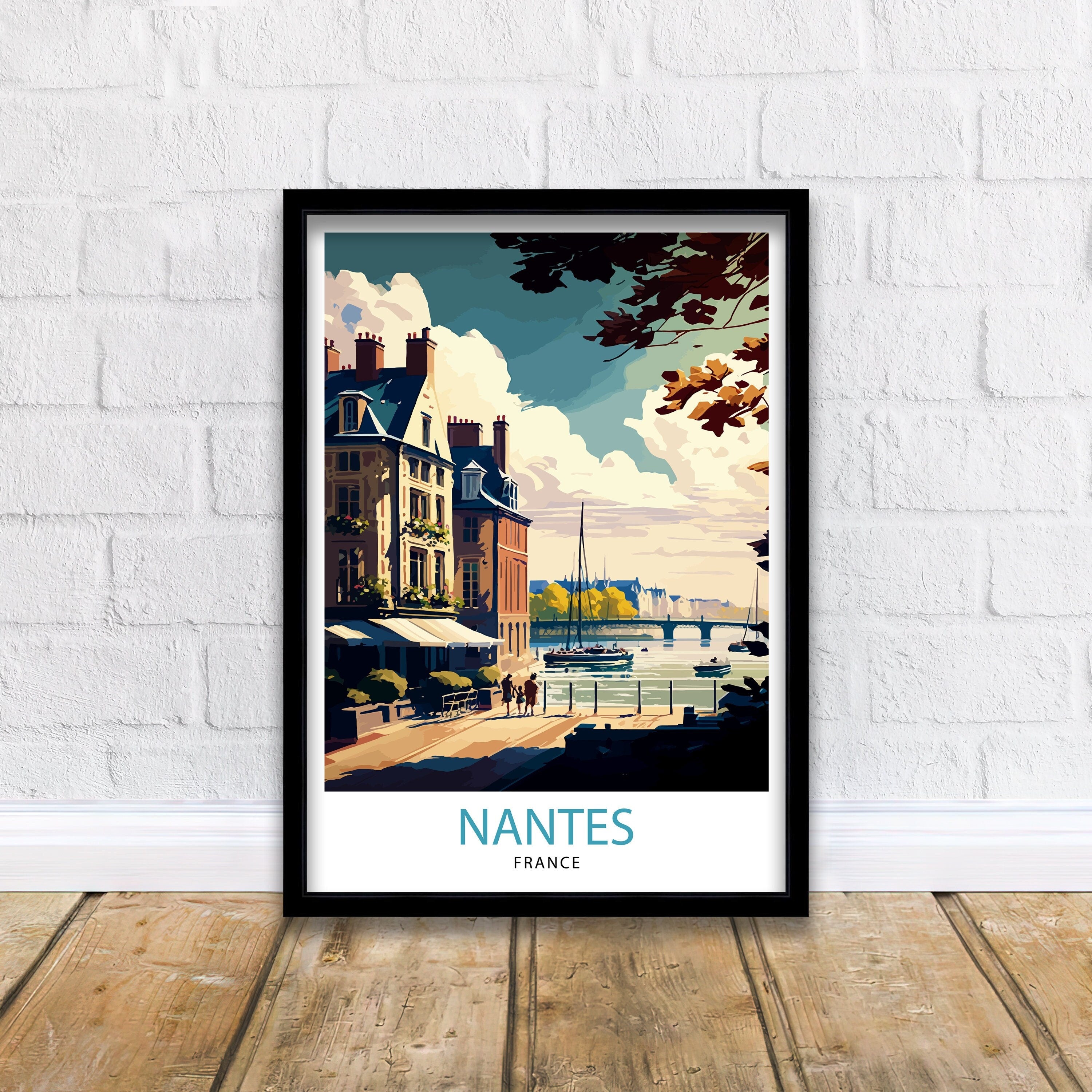 Nantes France Travel Print Nantes Wall Decor Nantes Illustration Nantes Travel Poster Gift For Nantes France Home Decor
