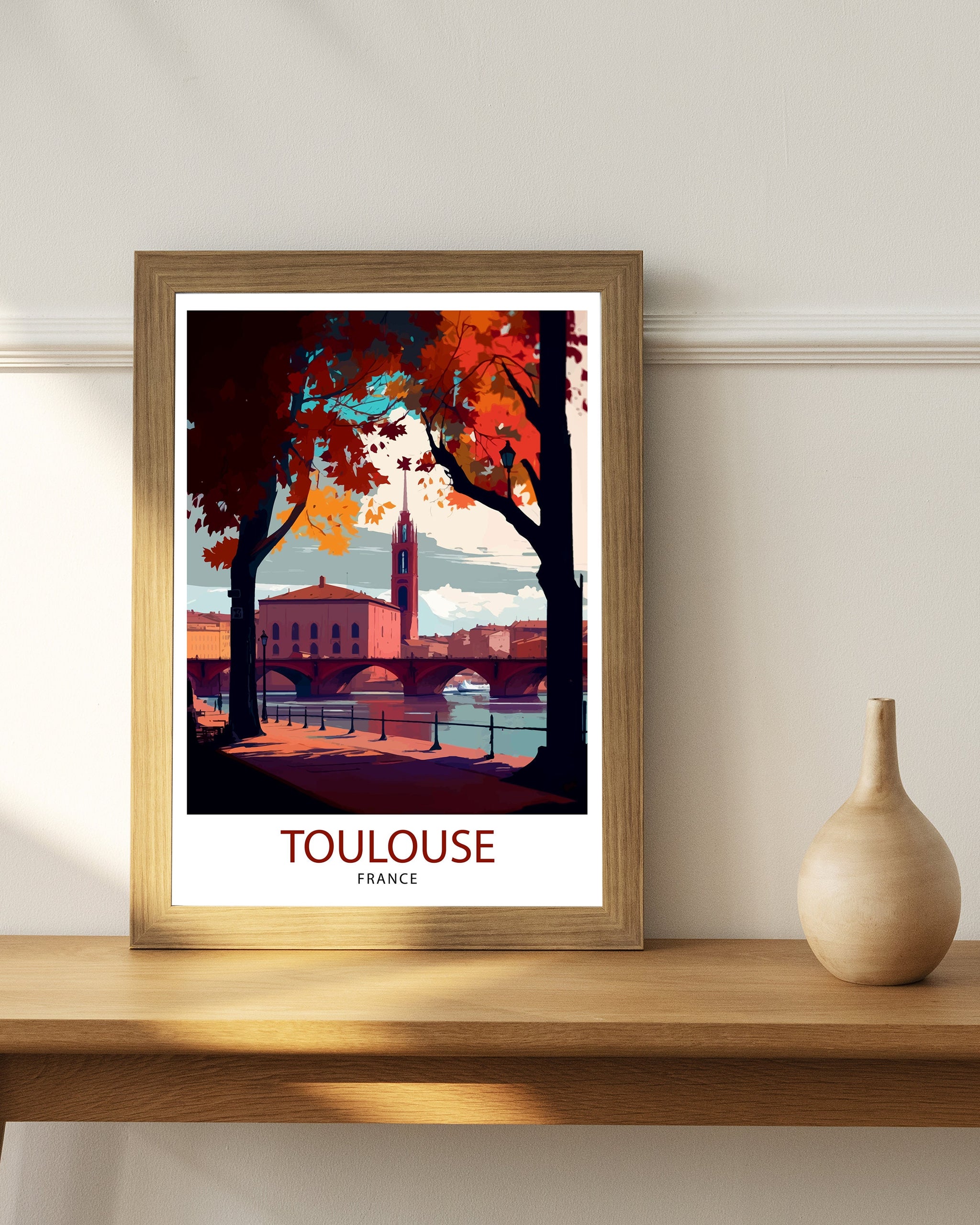 Toulouse France Travel Print Toulouse Wall Art Toulouse Home Decor Toulouse Illustration Toulouse Travel Poster France Print, France Wall