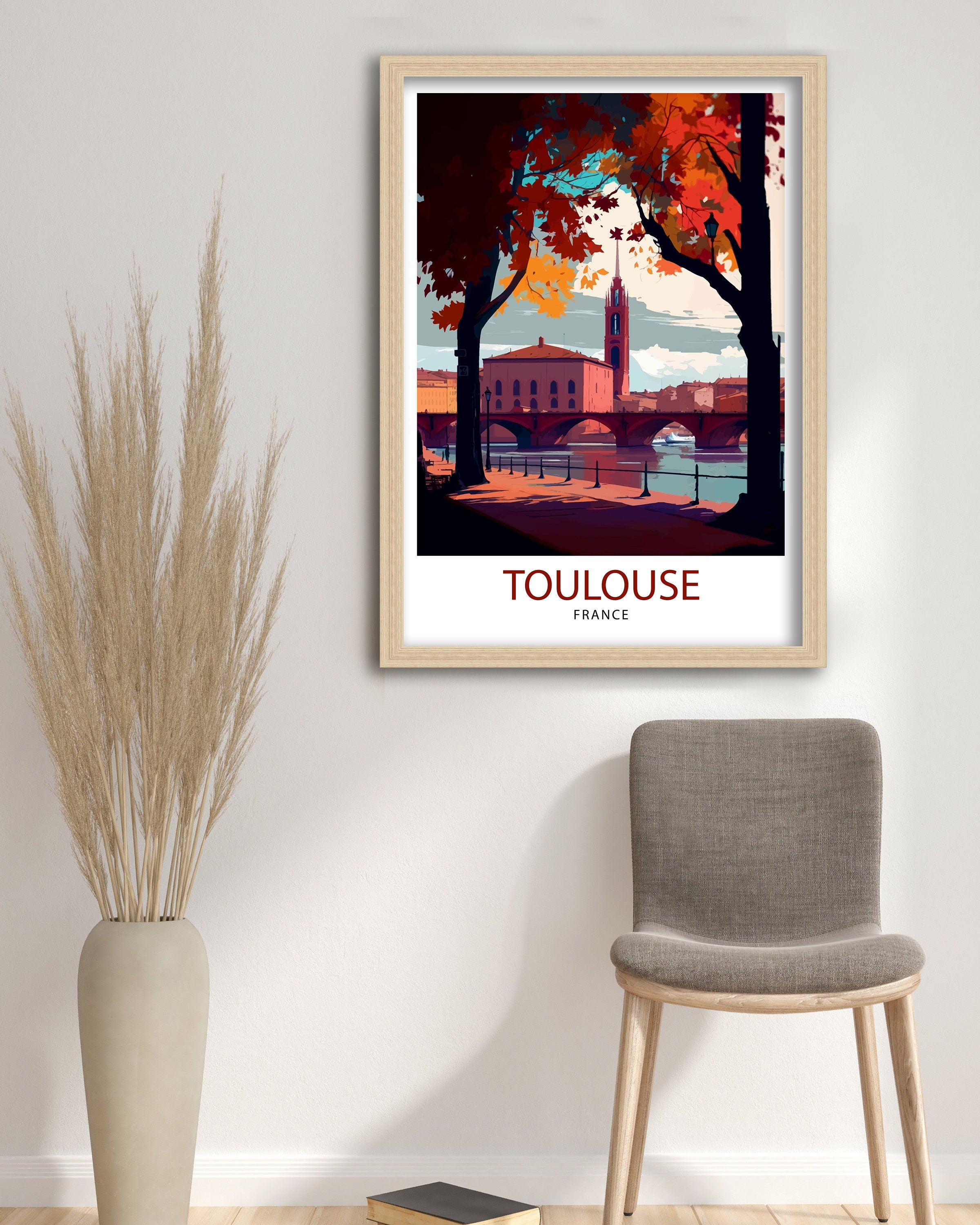 Toulouse France Travel Print Toulouse Wall Art Toulouse Home Decor Toulouse Illustration Toulouse Travel Poster France Print, France Wall