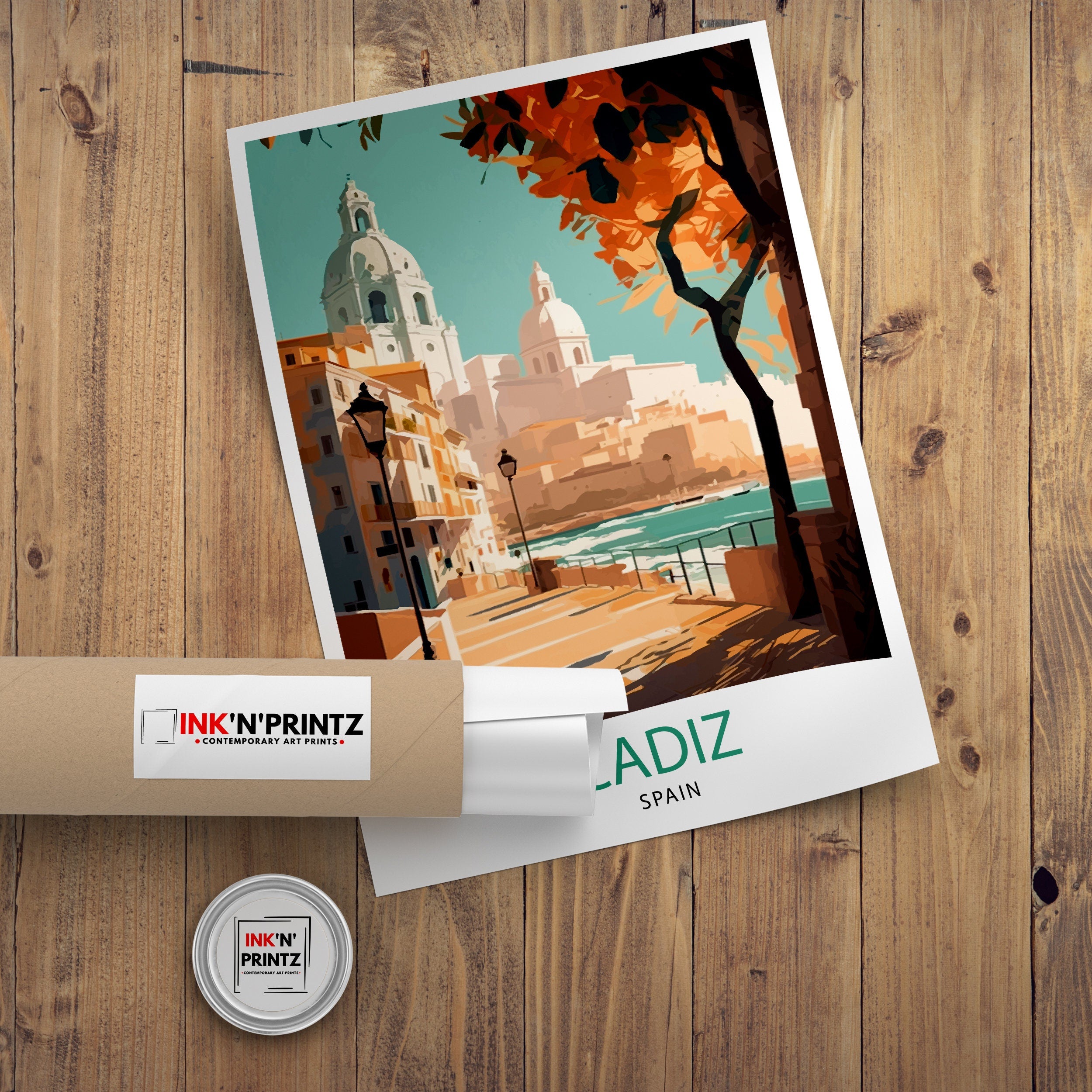 Cadiz Spain Travel Print Cadiz Wall Decor Cadiz Home Living Decor Cadiz Illustration Travel Poster Gift for Cadiz Spain Home Decor