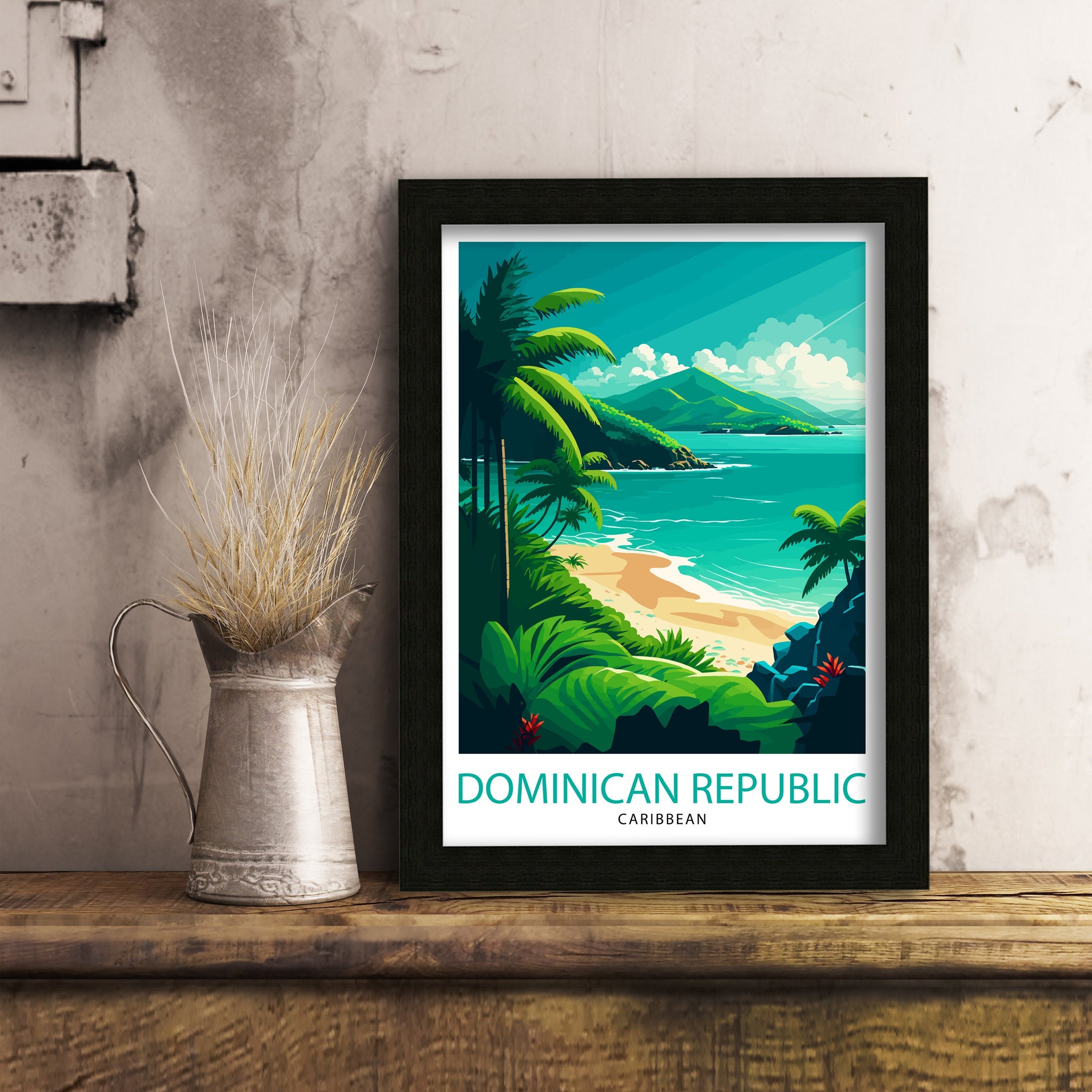 Dominican Republic Travel Print Dominican Republic Wall Art Dominican Republic Poster Caribbean Travel Decor Dominican Republic Souvenir