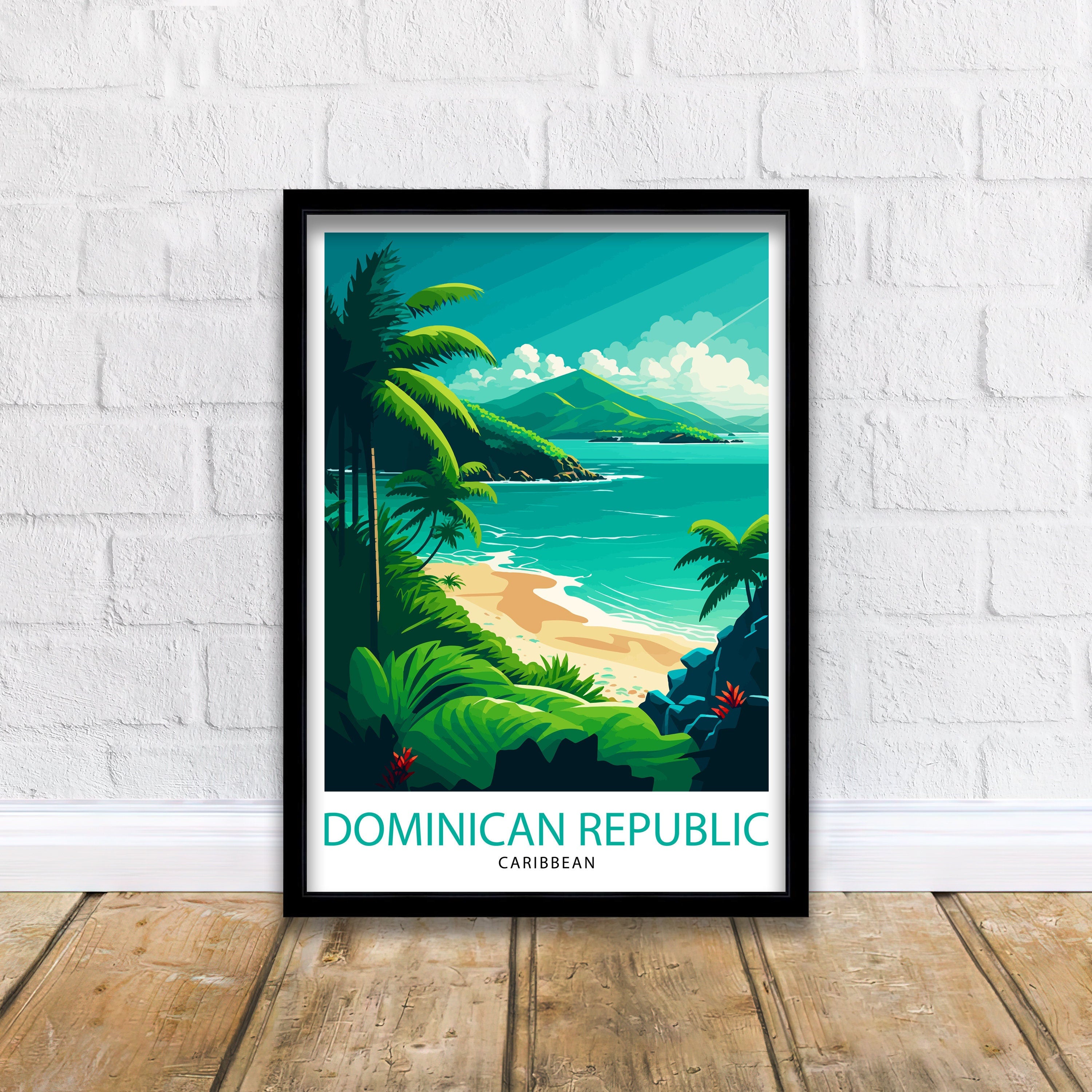 Dominican Republic Travel Print Dominican Republic Wall Art Dominican Republic Poster Caribbean Travel Decor Dominican Republic Souvenir