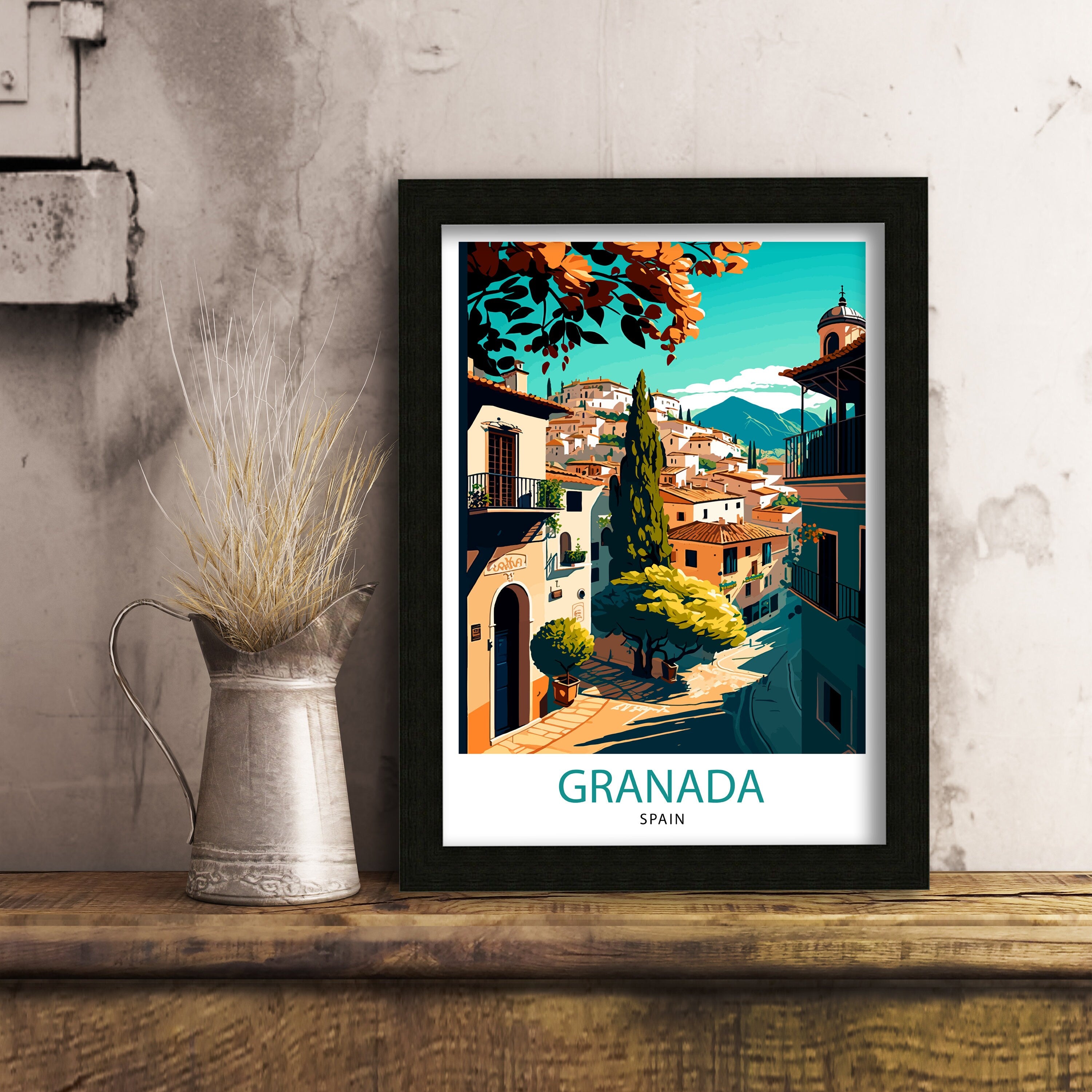 Granada Spain Travel Print Granada Wall Art Spain Travel Poster Granada Home Decor Granada Spain Illustration Travel Prints