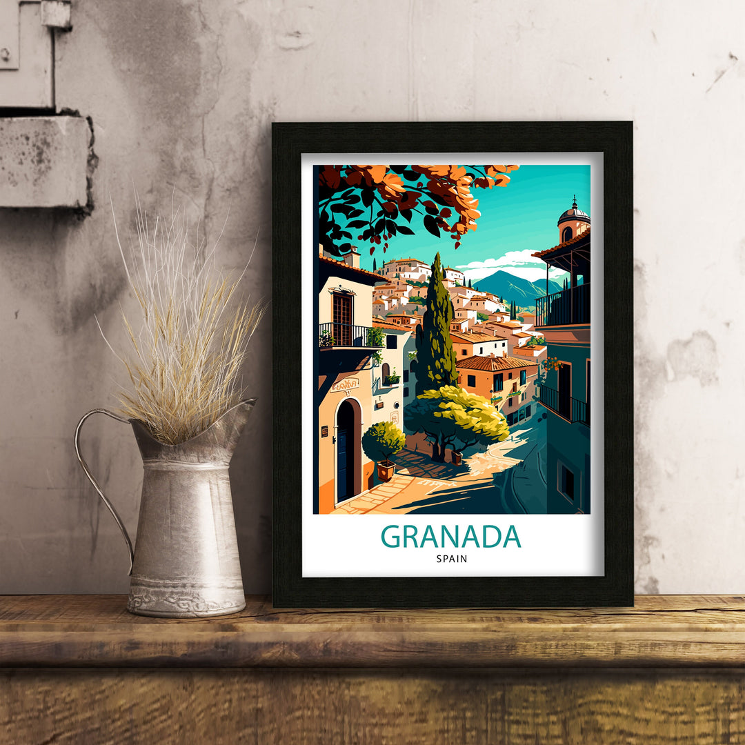 Granada Spain Travel Poster Granada Wall Art Spain Travel Poster Granada Home Decor Granada Spain Illustration Travel Posters