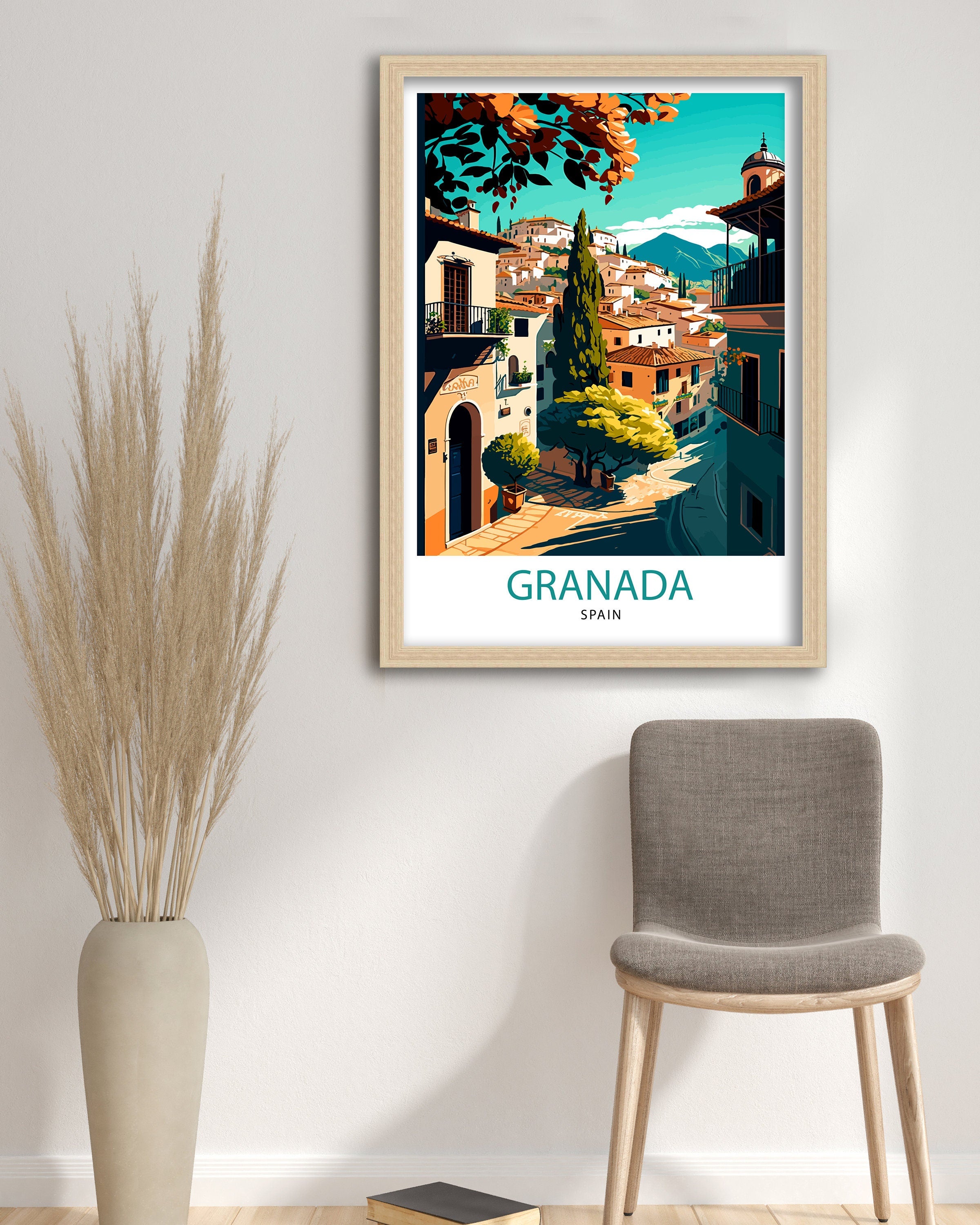 Granada Spain Travel Print Granada Wall Art Spain Travel Poster Granada Home Decor Granada Spain Illustration Travel Prints