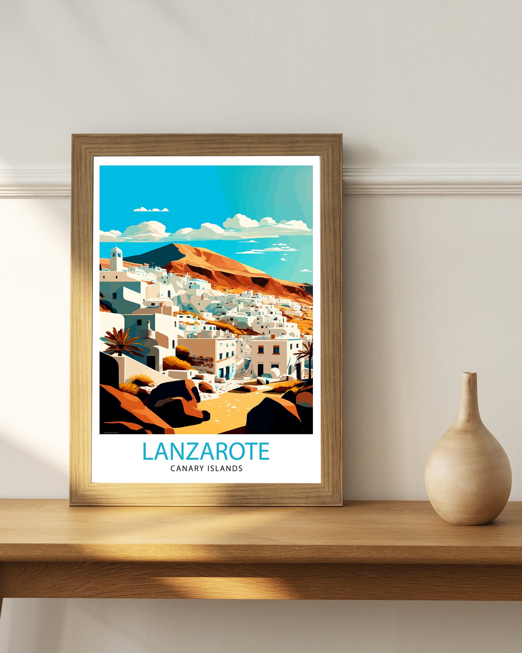 Lanzarote Spain Travel Print, Volcanic Island Art