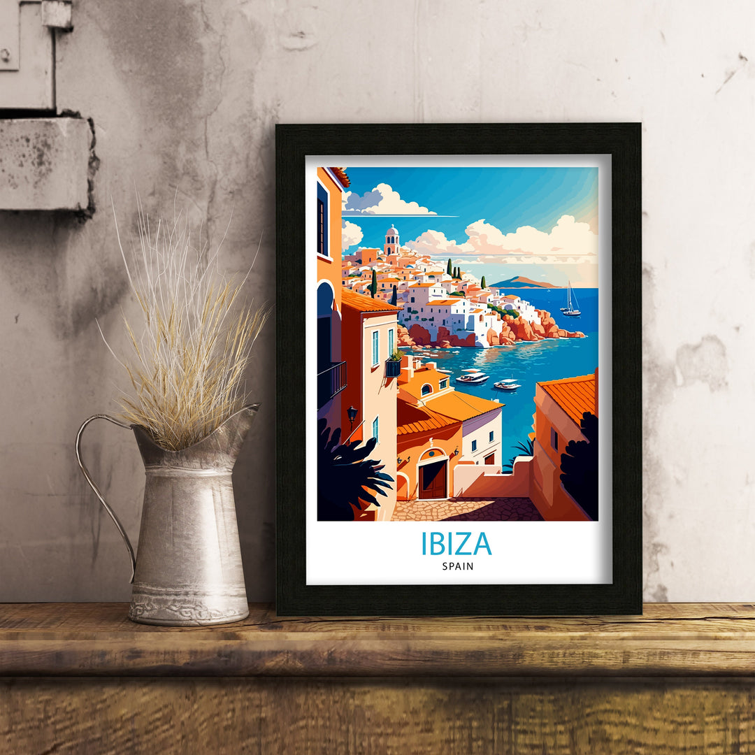 Ibiza Travel Poster Ibiza Wall Art Ibiza Home Decor Ibiza Illustration Ibiza Spain Travel Poster Gift for Ibiza Lovers Spain