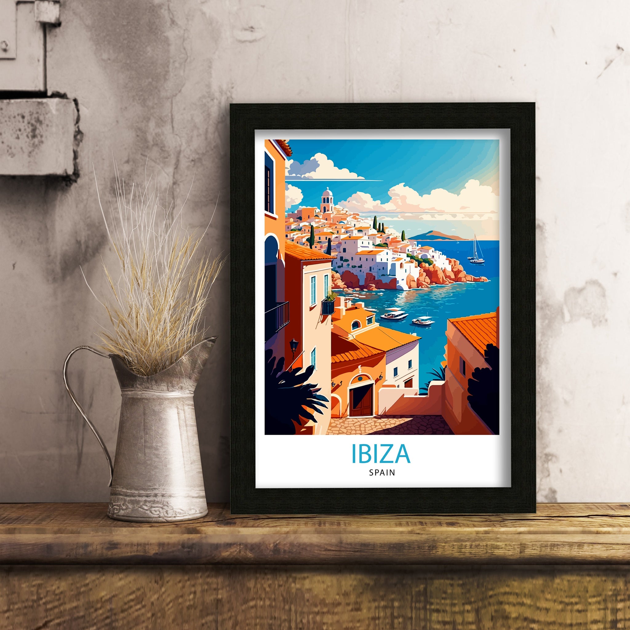 Ibiza Travel Print Ibiza Wall Art Ibiza Home Decor Ibiza Illustration Ibiza Spain Travel Poster Gift for Ibiza Lovers Spain Wall Decor