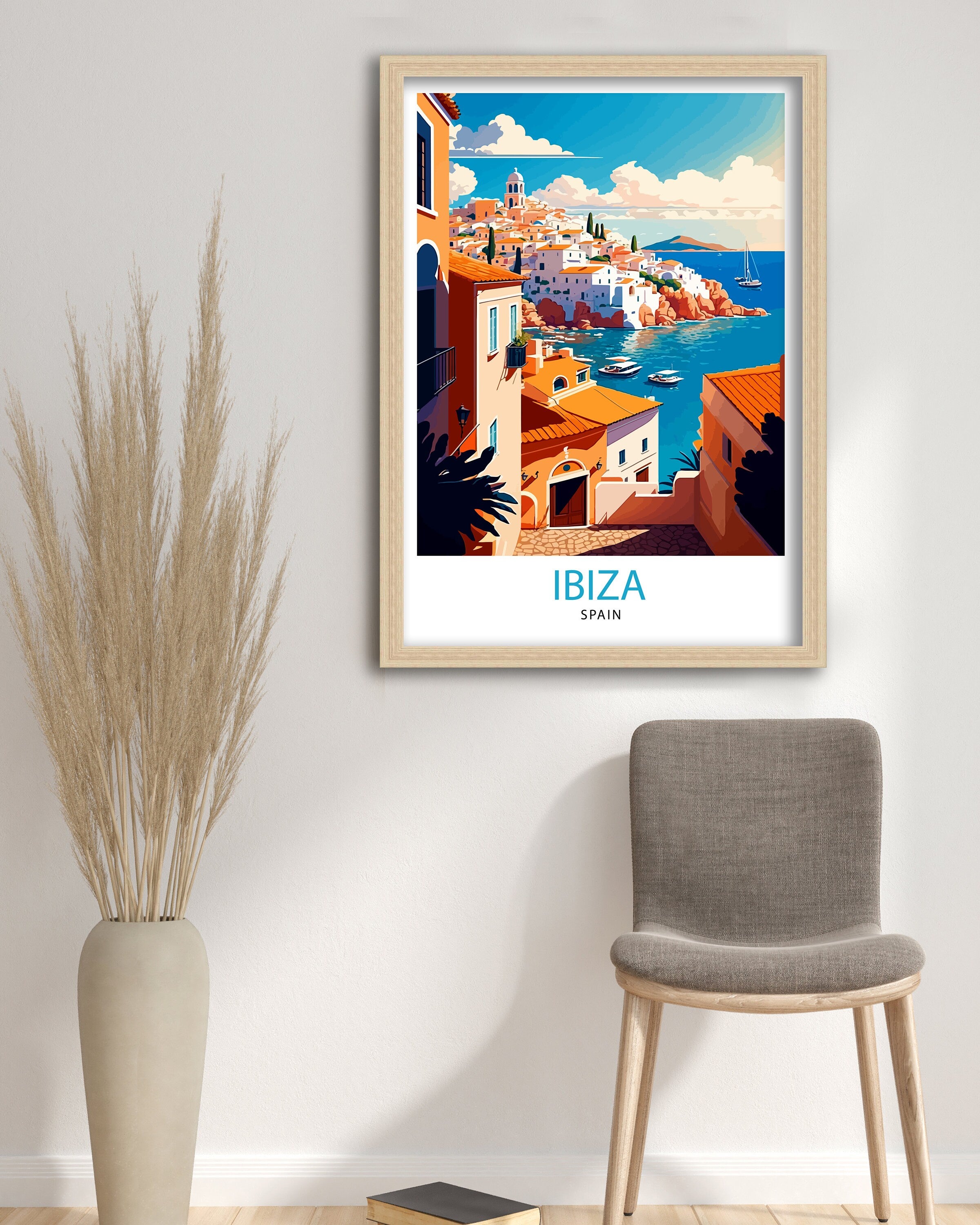 Ibiza Travel Print Ibiza Wall Art Ibiza Home Decor Ibiza Illustration Ibiza Spain Travel Poster Gift for Ibiza Lovers Spain Wall Decor